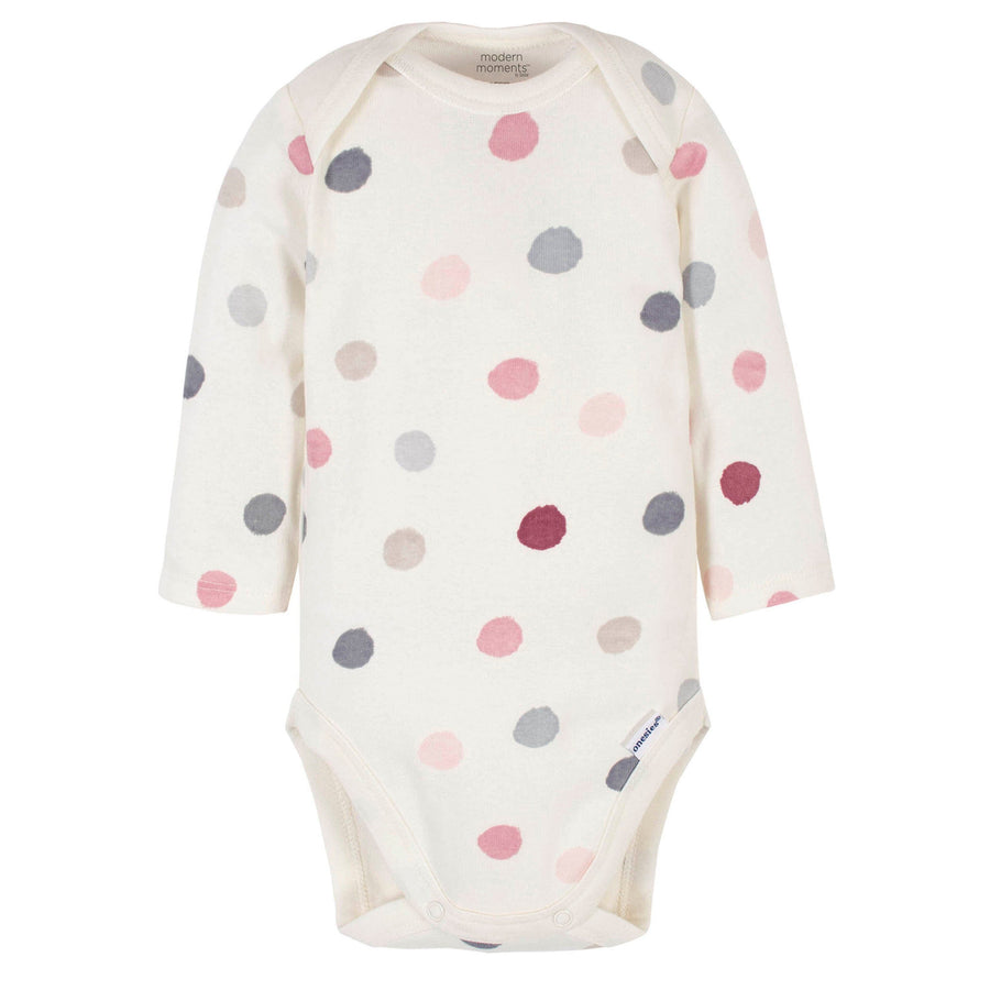 Baby Girls Polka Dots Long Sleeve Onesies® Bodysuit