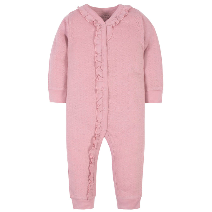 Baby Girls Zephyr Organic Ribbed Coveralls