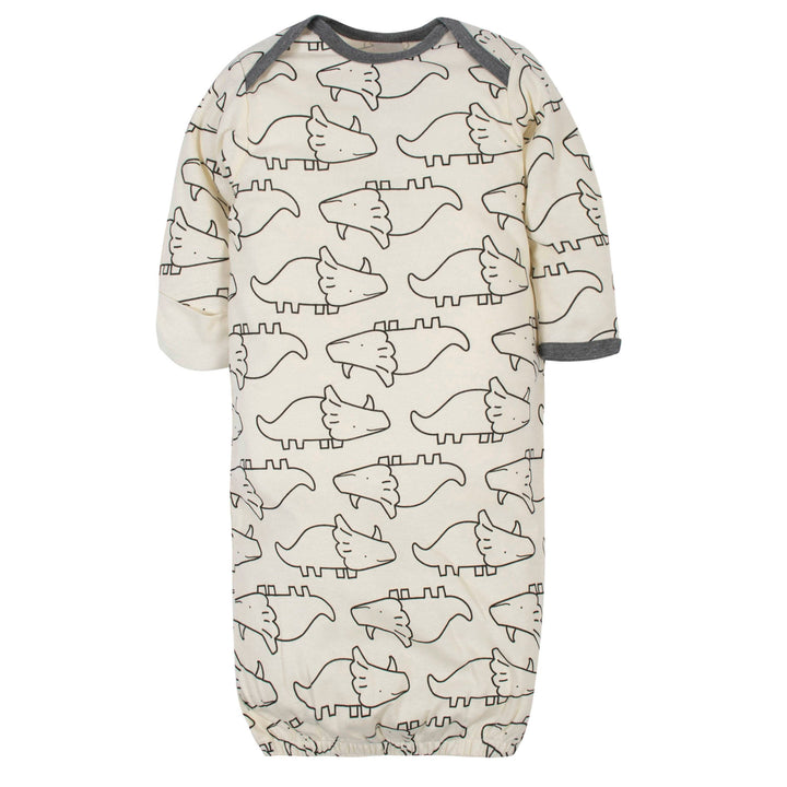 3-Pack Baby Boys Dino Gowns