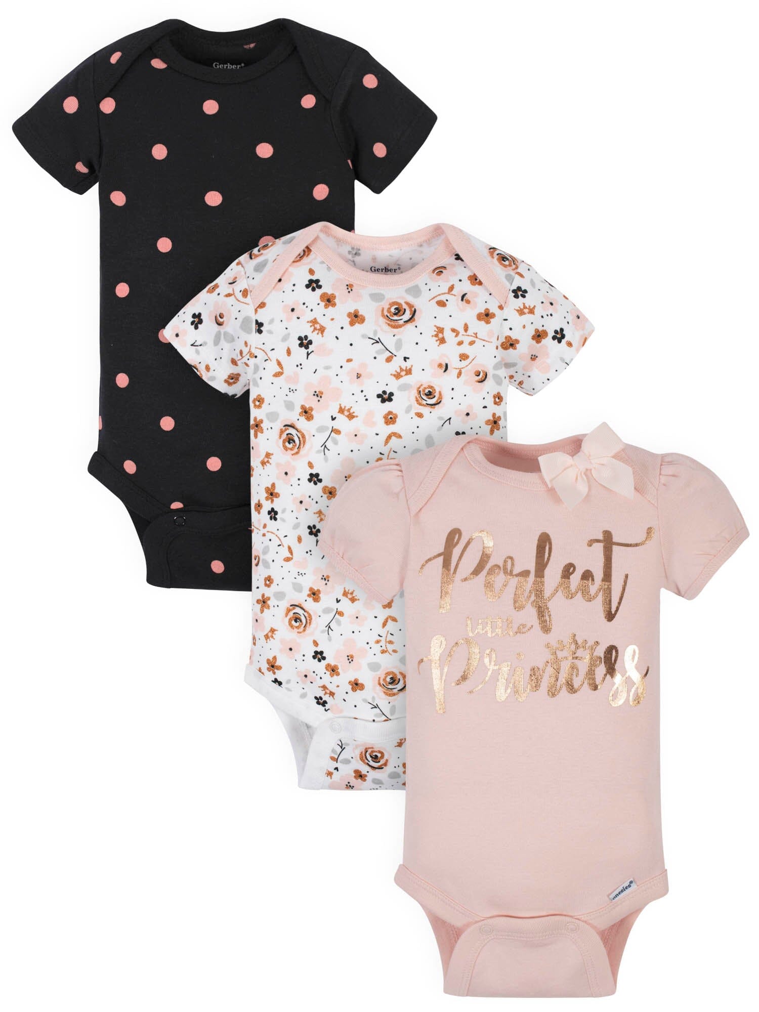 3-Pack Baby Girls Pink Onesies Bodysuits – Gerber Childrenswear