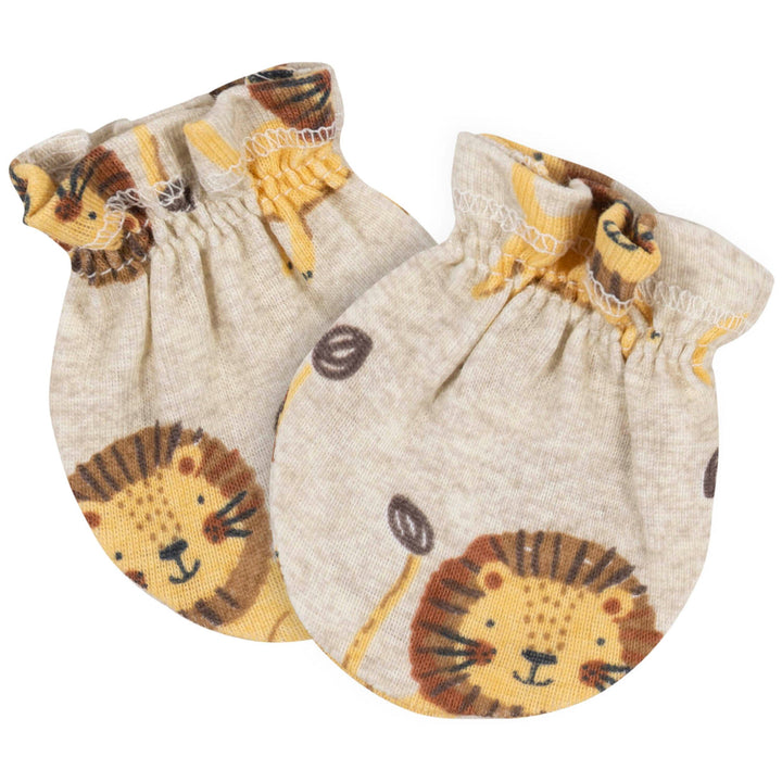 7-Piece Baby Neutral Lion Caps & Mittens Set