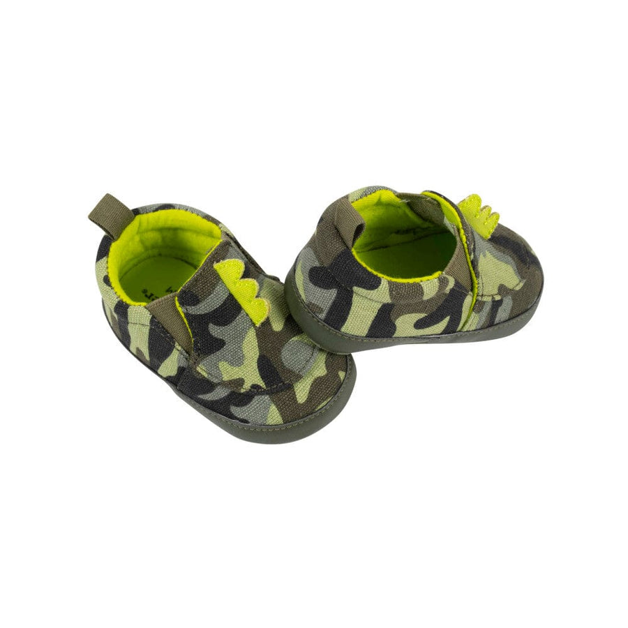 Baby Boys Camo Dinosaur Canvas Slip-On Shoes