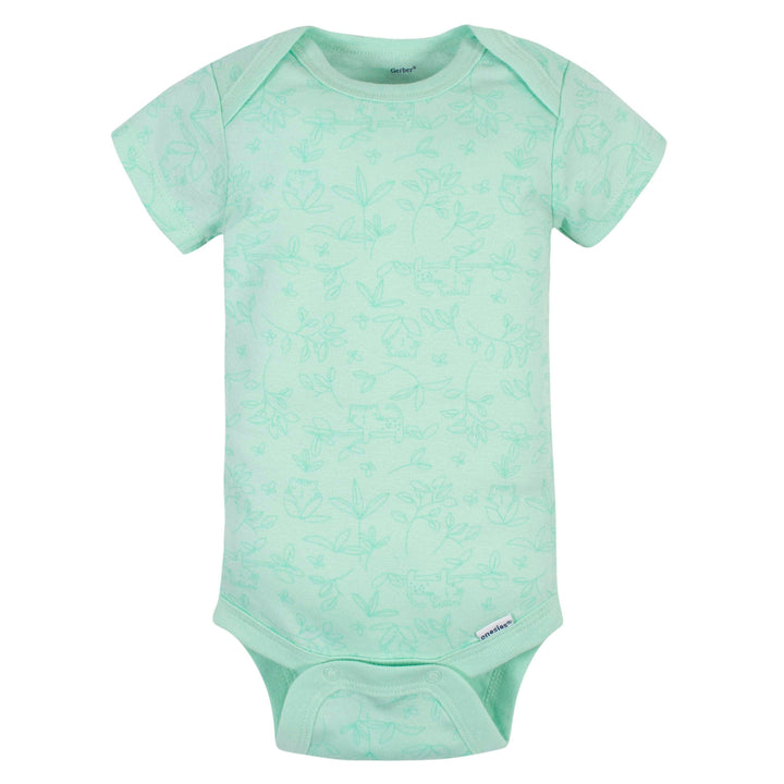 5-Pack Baby Girls Garden Floral Organic Short Sleeve Onesies® Brand Bodysuits