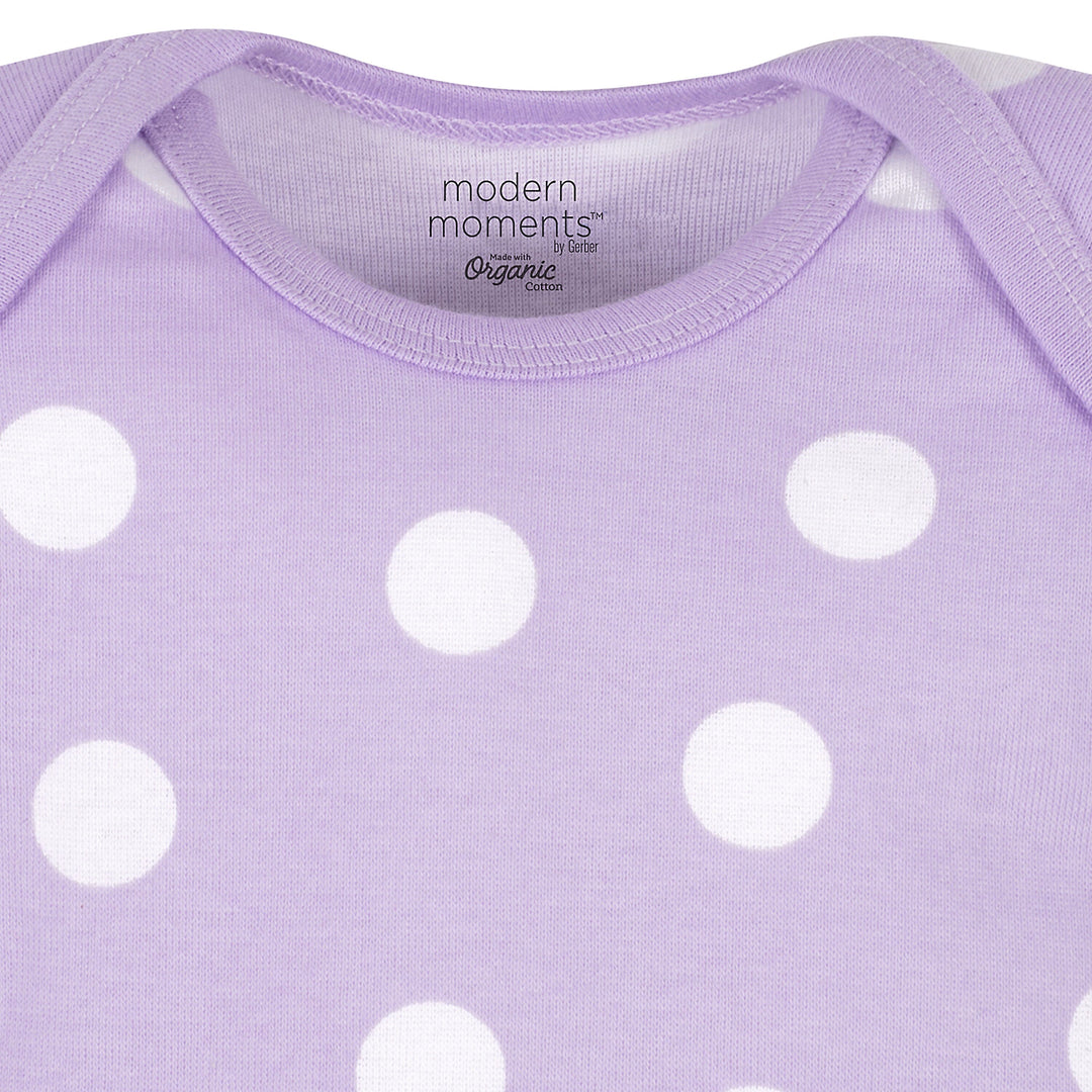 Baby Girls Dots Organic Short Sleeve Onesies® Bodysuit