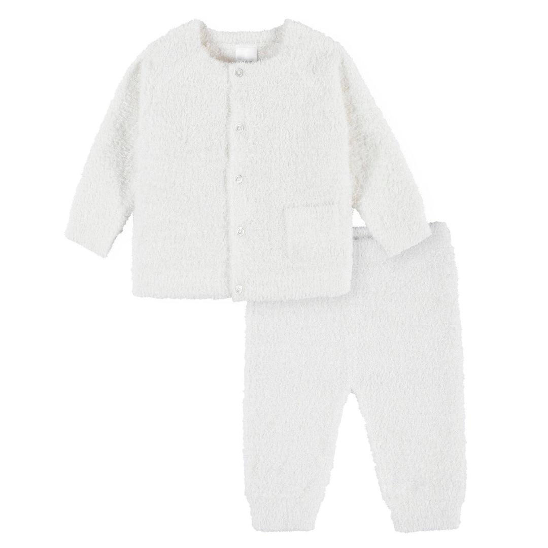 2-Piece Baby Neutral Ivory Knit Top & Pants Set