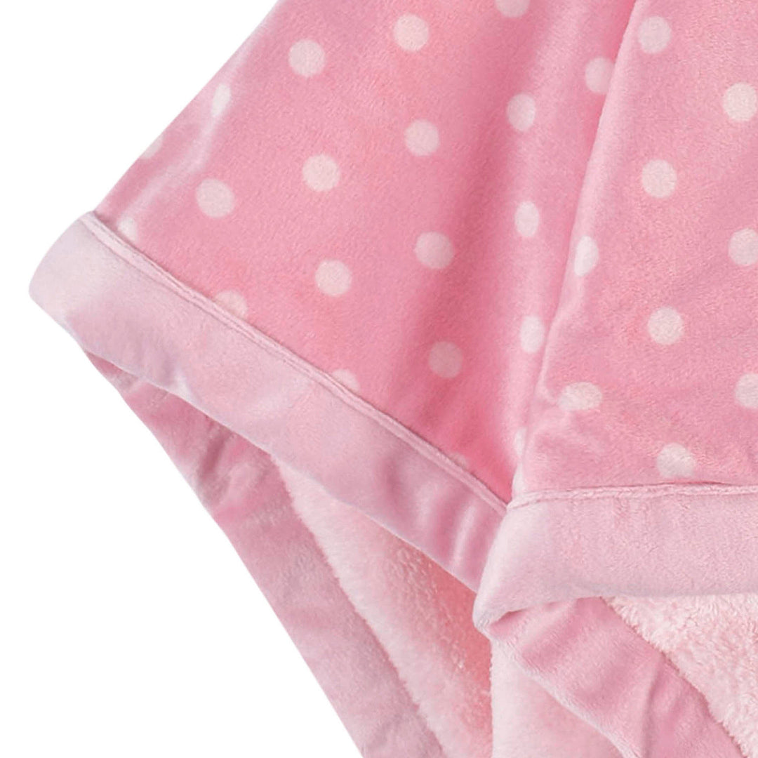 Baby Girls Bear & Dots Oversized Security Blanket