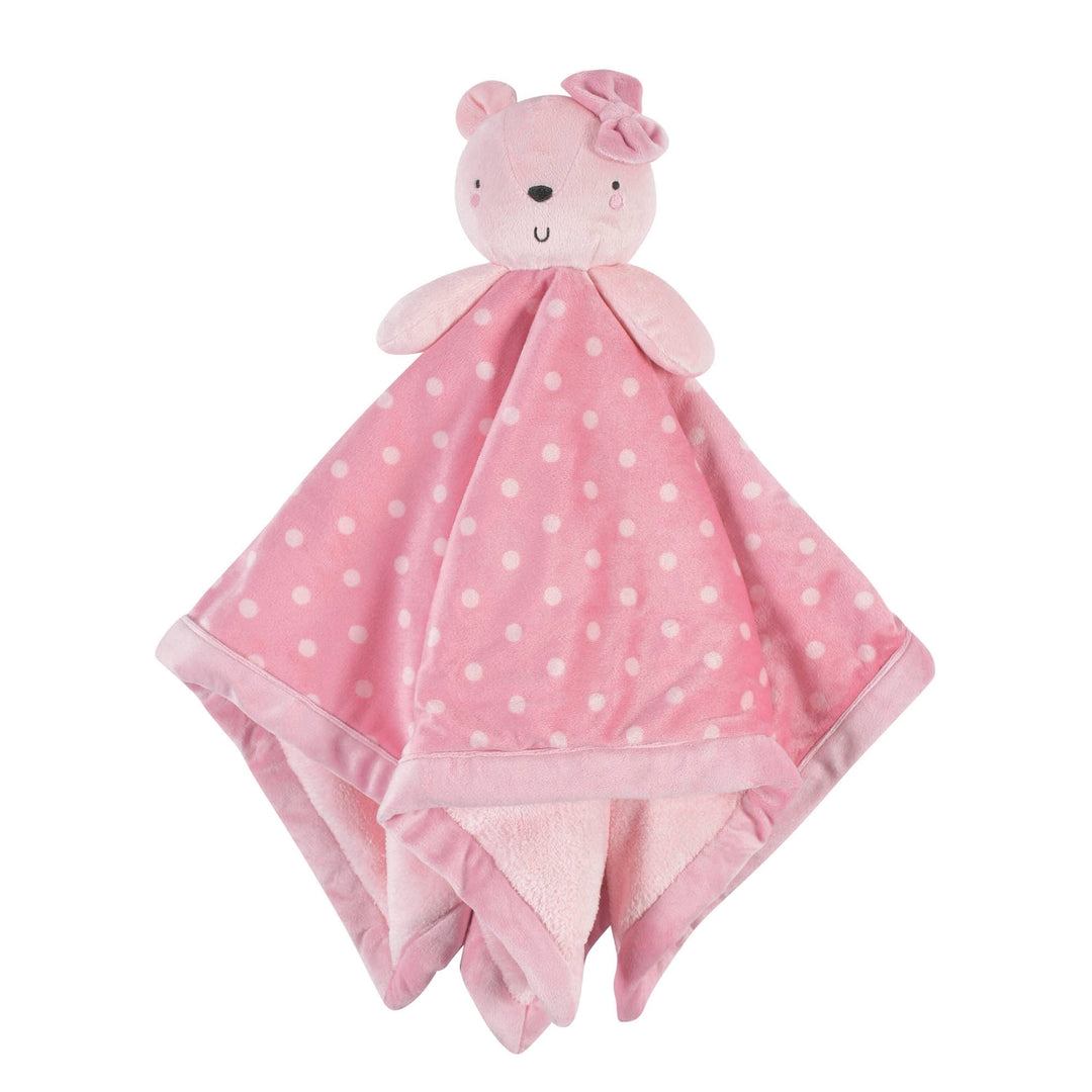 Baby Girls Bear & Dots Oversized Security Blanket