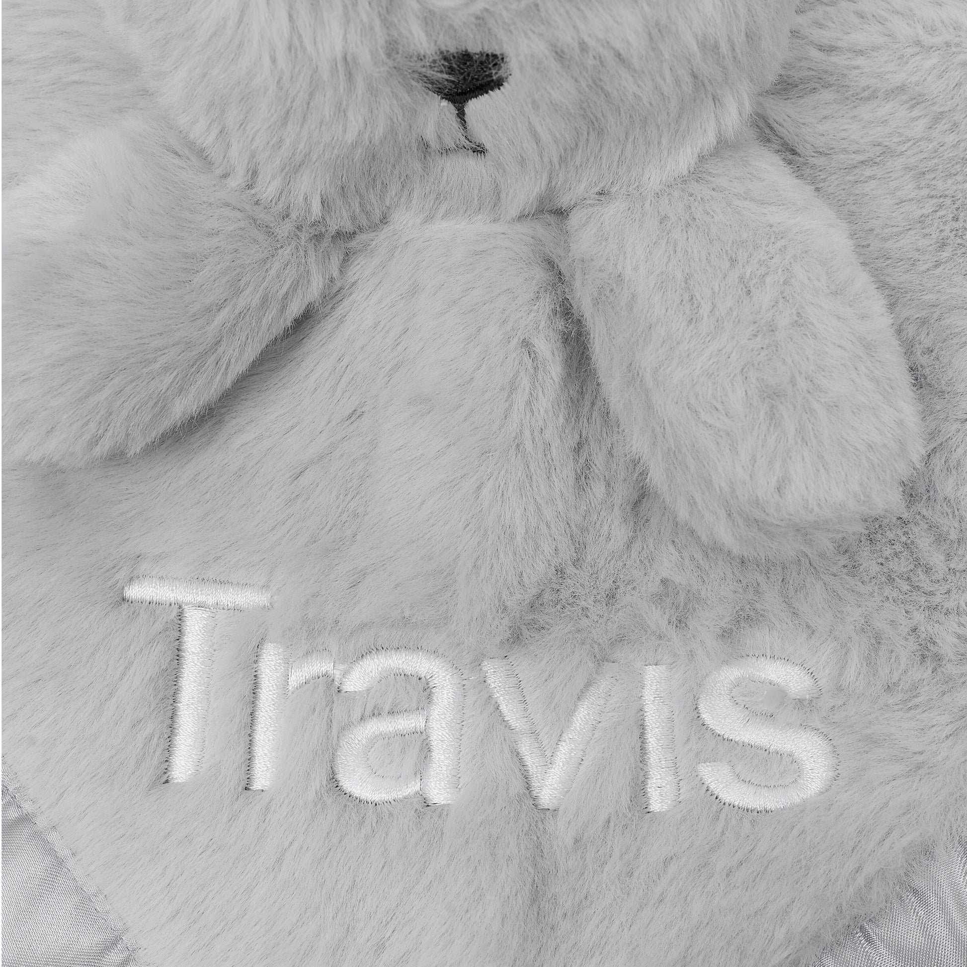 Embroidered Neutral Light Gray Security Blanket