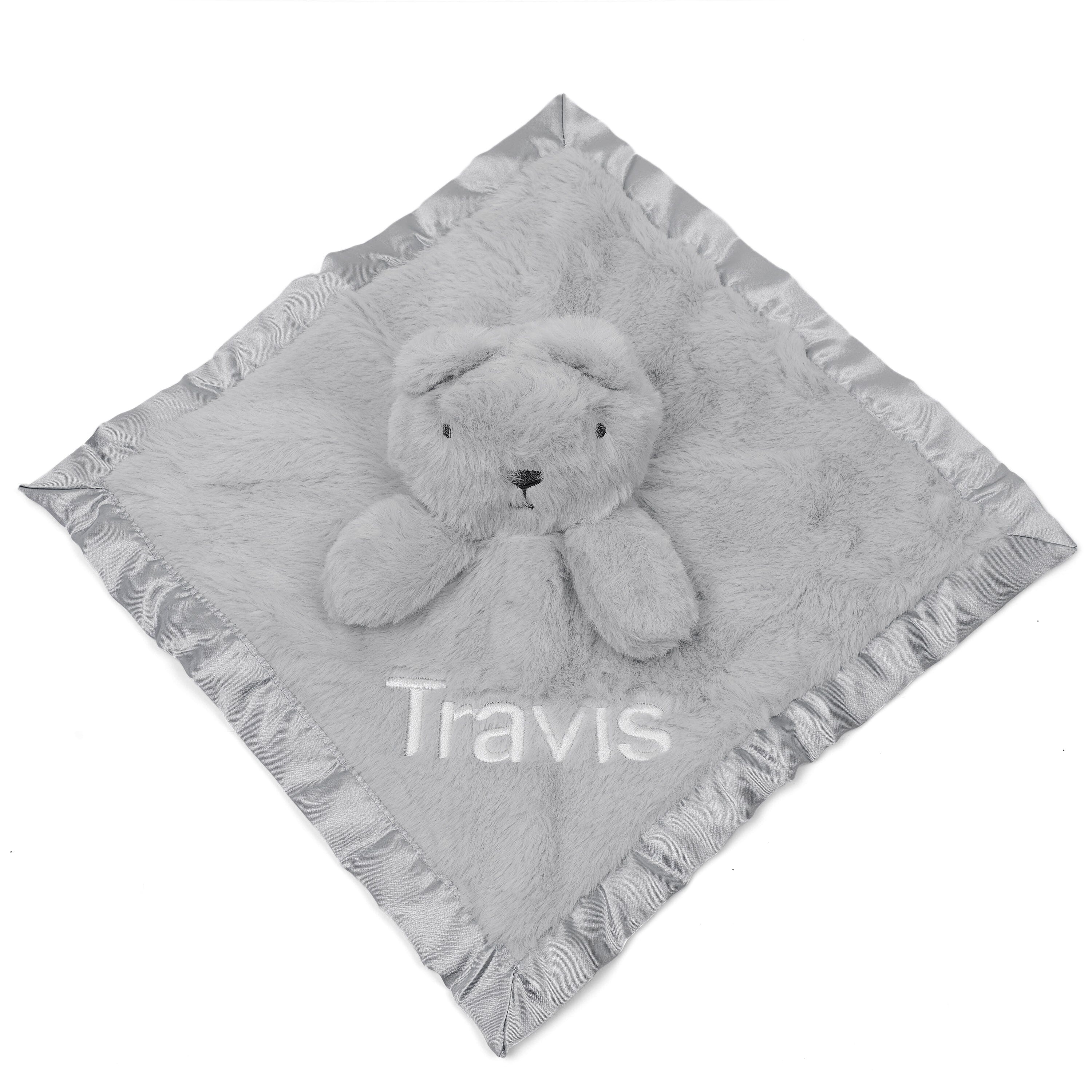 Embroidered Neutral Light Gray Security Blanket