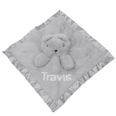 Embroidered Neutral Light Gray Security Blanket