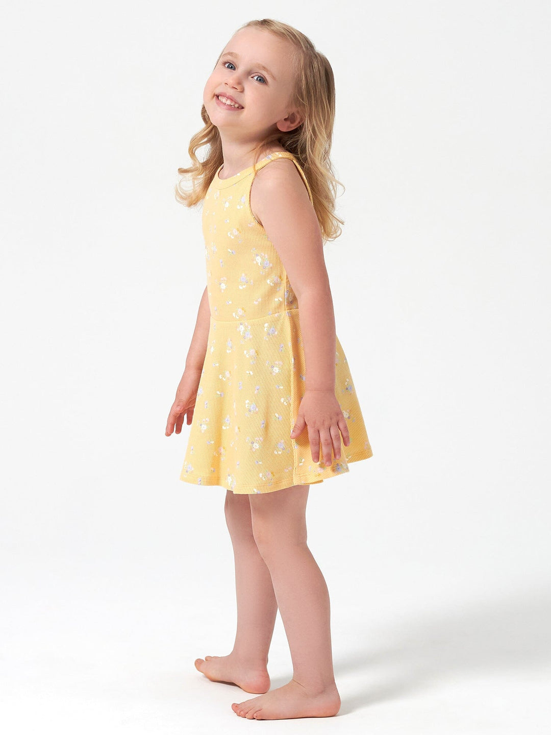 Infant & Toddler Girls Yellow Sleeveless Halter Dress