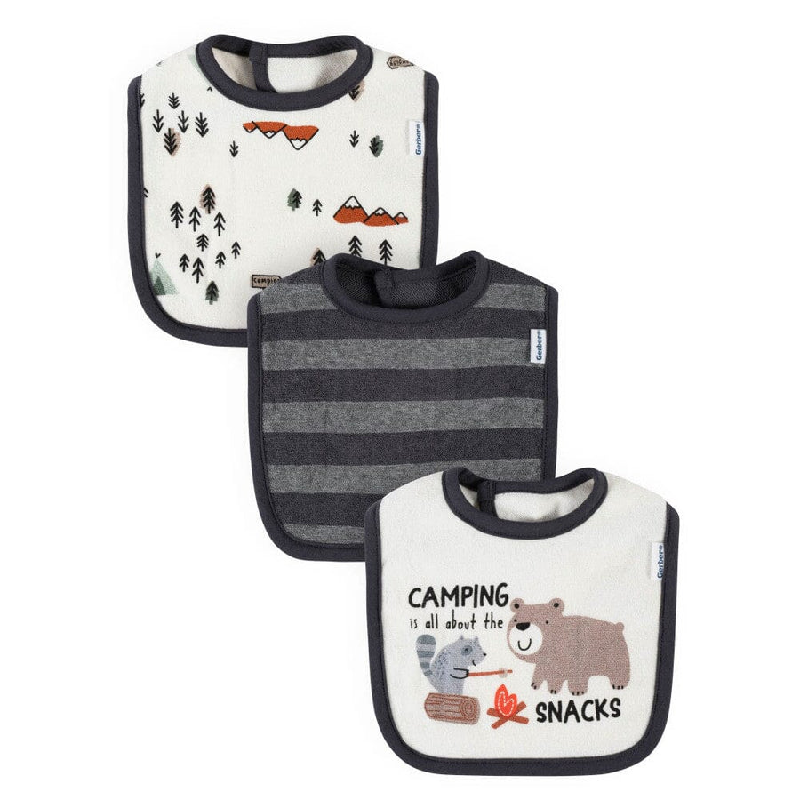 3-Pack Baby Boys Camping Adventure Terry Bibs