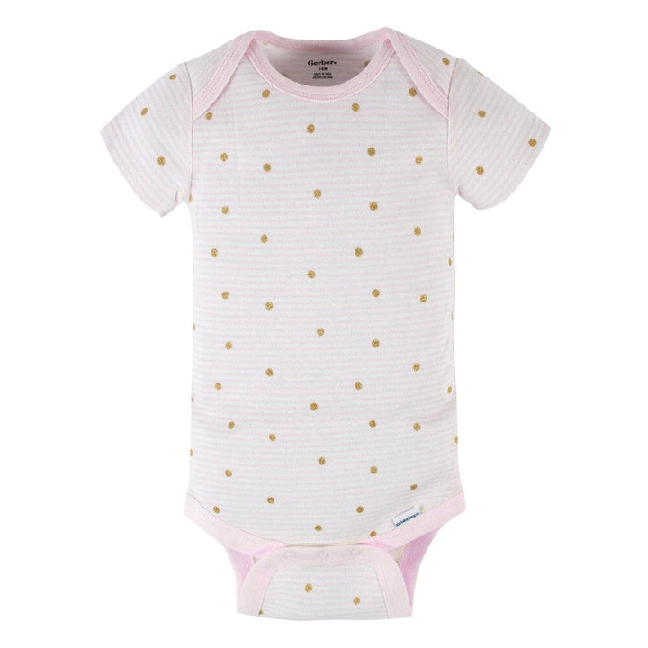 3-Pack Baby Girls Floral Princess Short Sleeve Onesies® Bodysuits