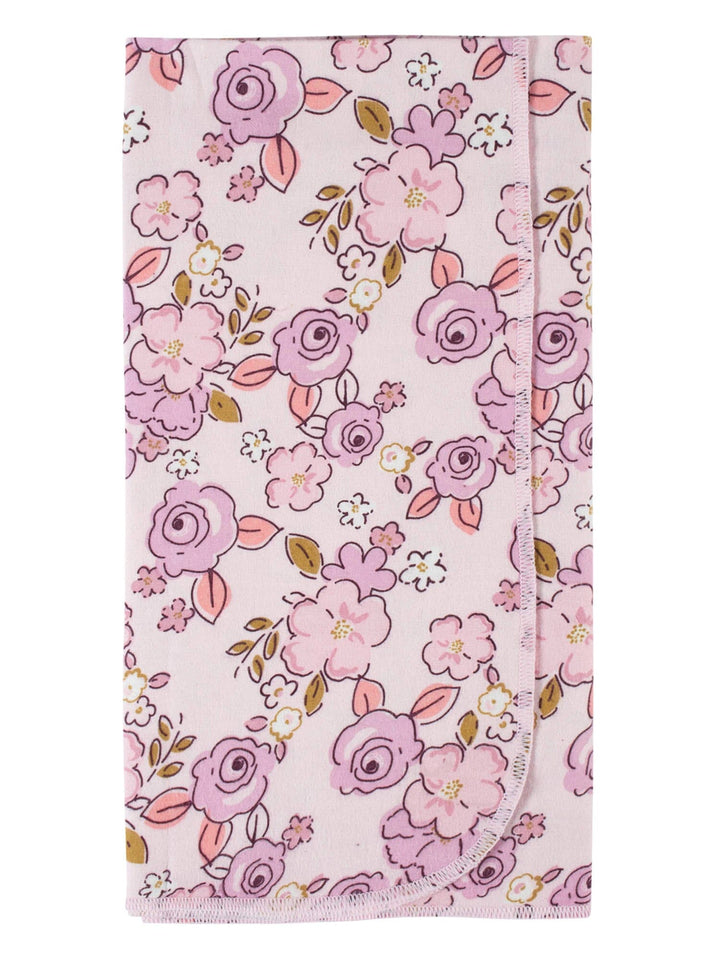 4-Pack Baby Girls Floral Princess Flannel Receiving Blankets