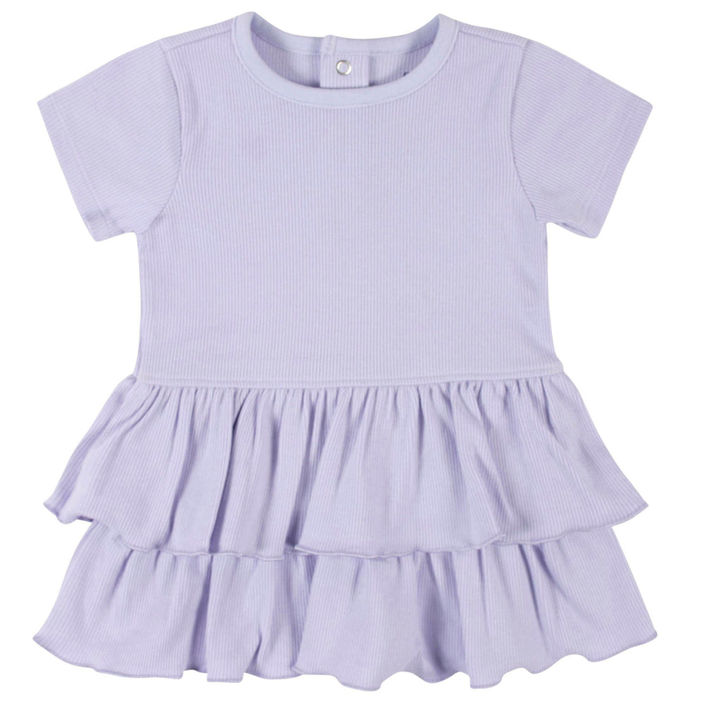 2-Piece Baby Girls Purple Dress & Diaper Cover