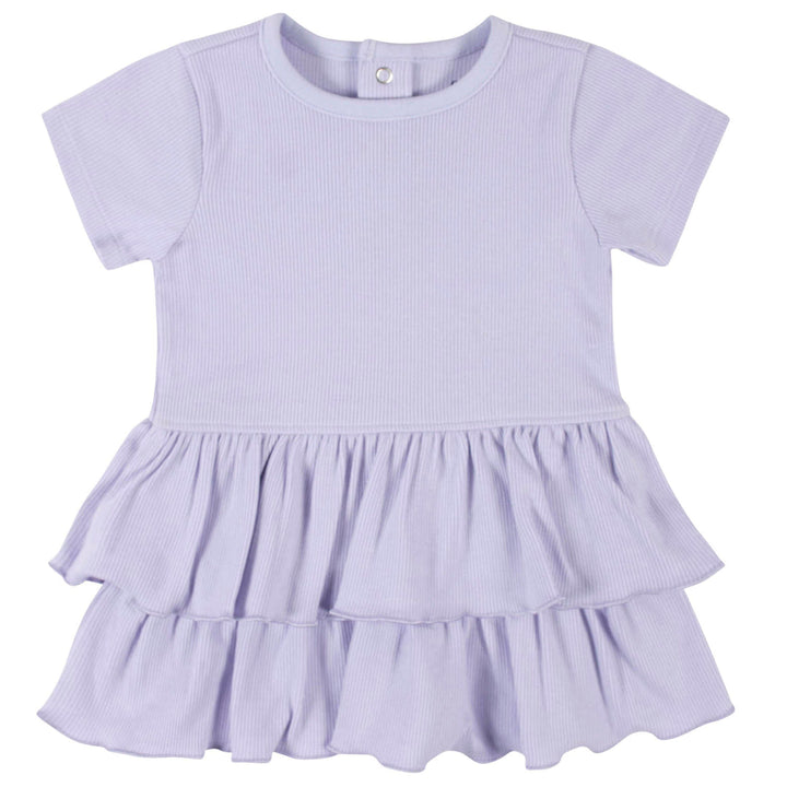 2-Piece Baby Girls Purple Dress & Diaper Cover
