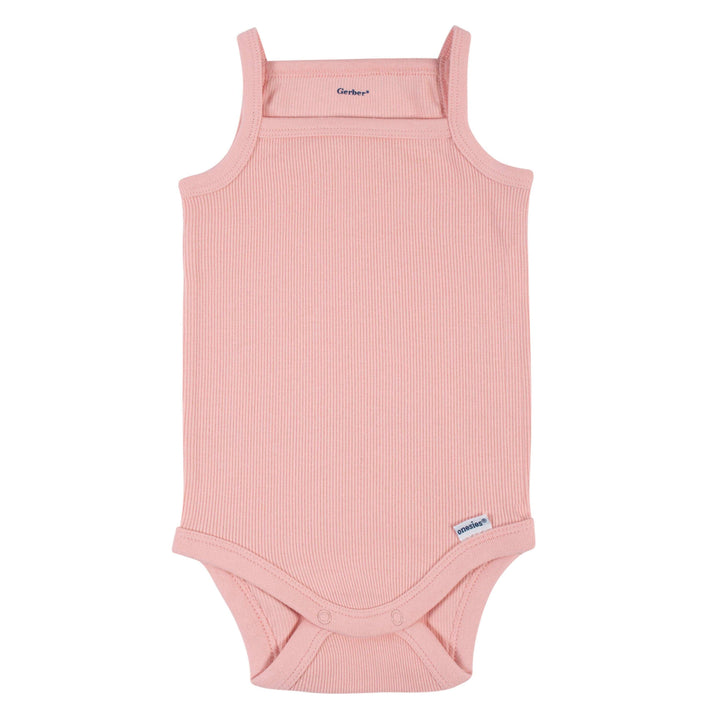 2-Pack Baby Girls Pink/Heather Sleeveless Onesies® Bodysuits