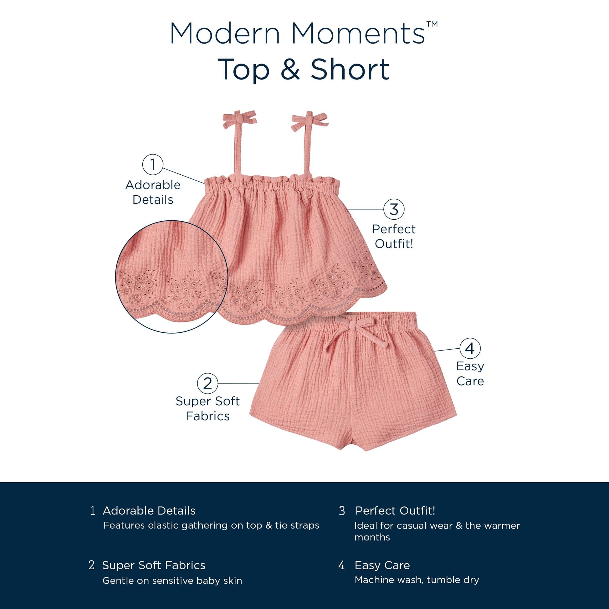 2-Piece Infant & Toddler Girls Aqua Top & Short Set
