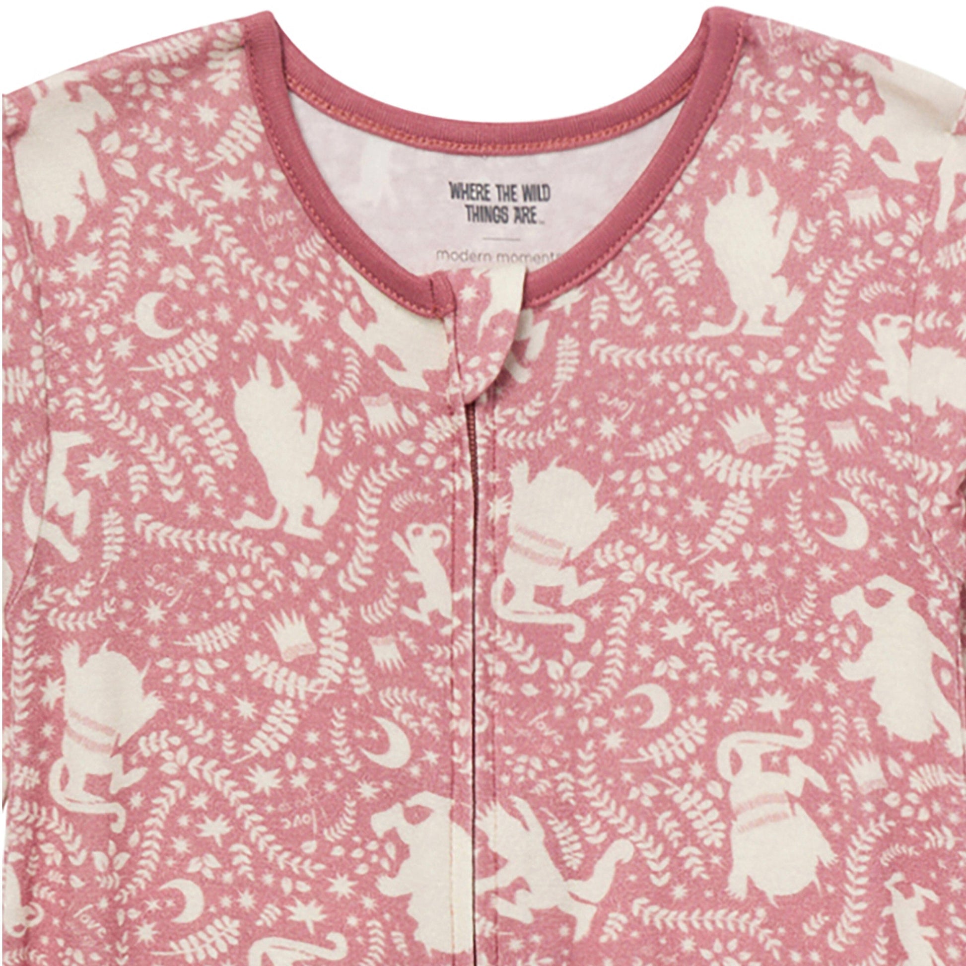 Baby & Toddler Girls Dusty Rose Where The Wild Things Are Footless Pajamas Sleepwear Modern Moments™ by Gerber® 