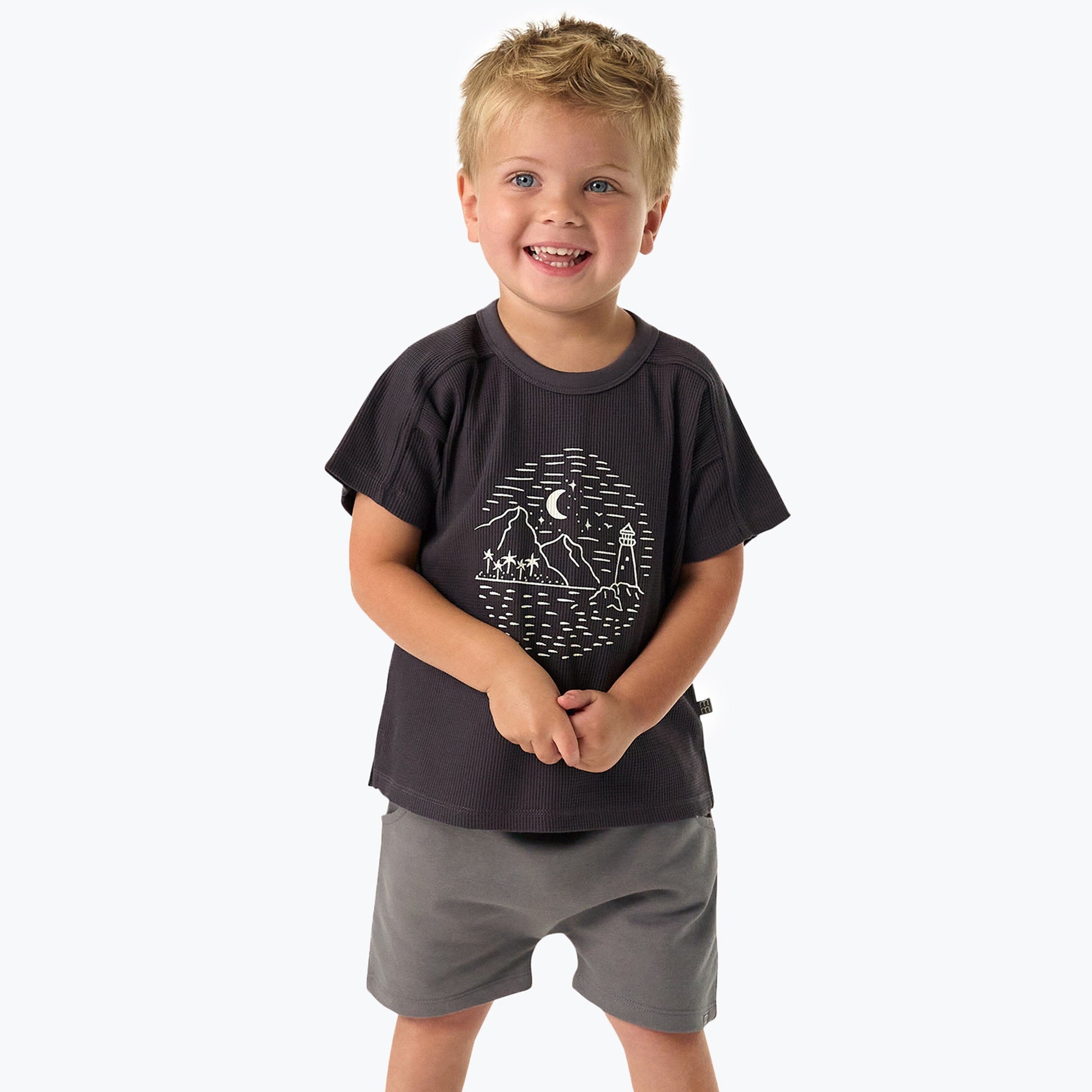 2-Pack Infant & Toddler Boys Dark Blue & Grey Harem Shorts Bundle Gerber Childrenswear 