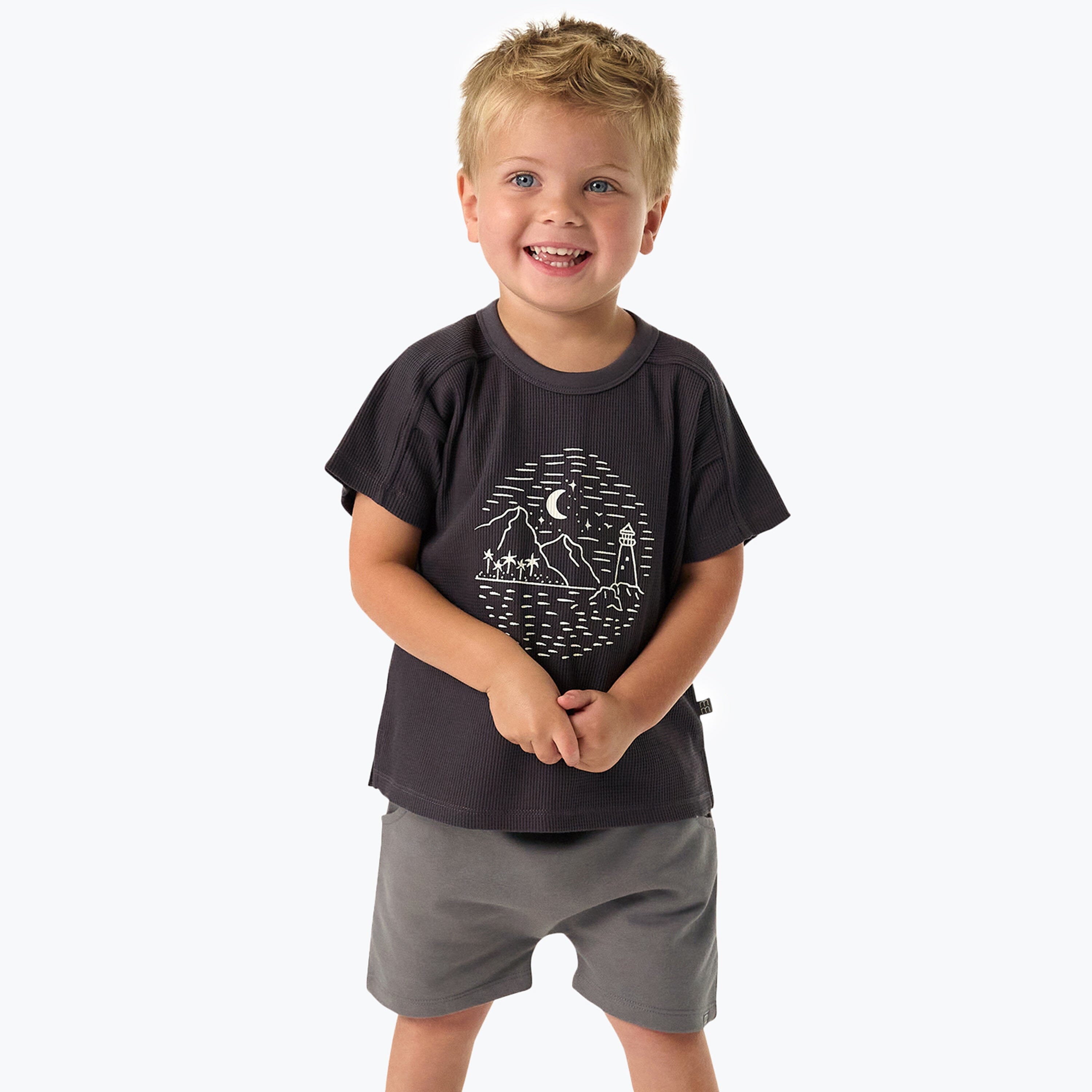 2-Pack Infant & Toddler Boys Dark Blue & Grey Harem Shorts Bundle Gerber Childrenswear 