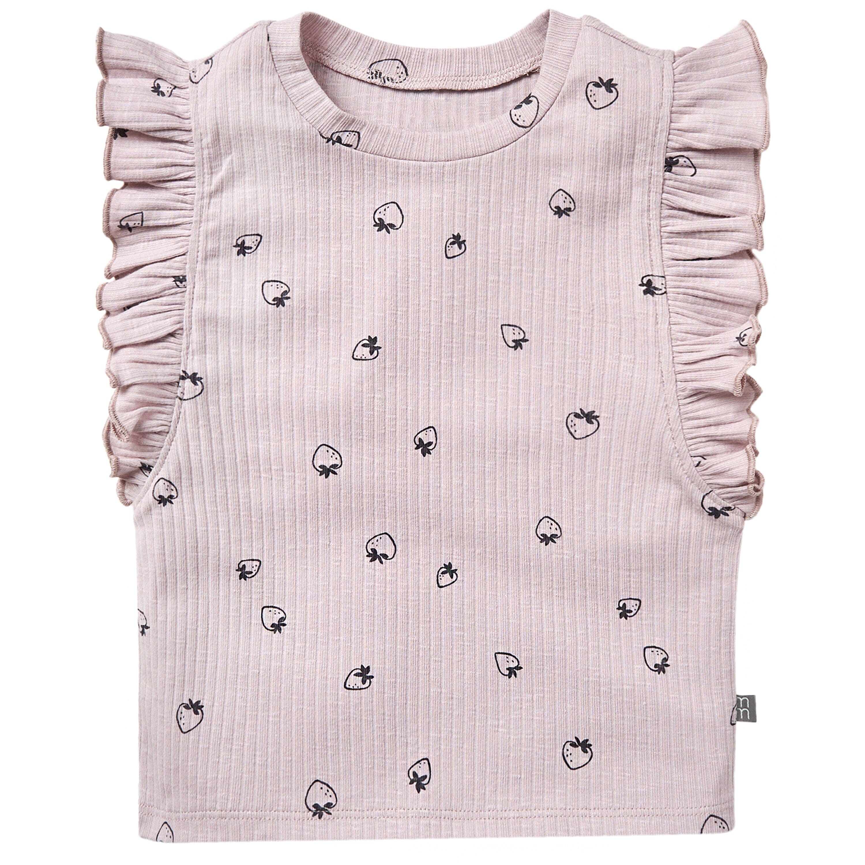 2-Piece Infant & Toddler Girls Lilac Strawberry Ruffled Sleeveless Top & Wide Leg Shorts Bundle outfits Modern Moments™ by Gerber® 