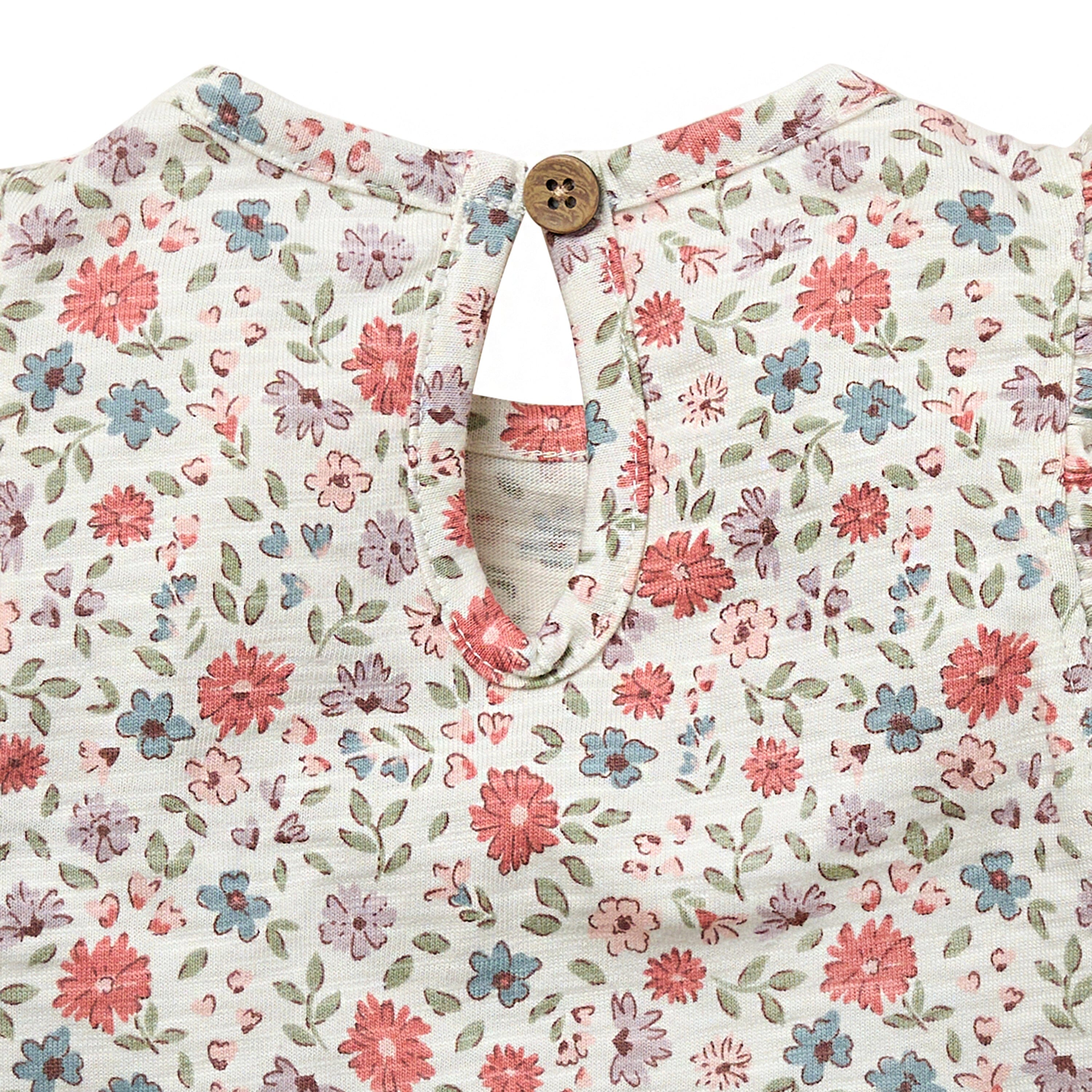 2-Piece Baby Girl Vanilla Garden Ruffled Sleeve Top & Cuffed Shorts Bundle outfits Modern Moments™ by Gerber® 