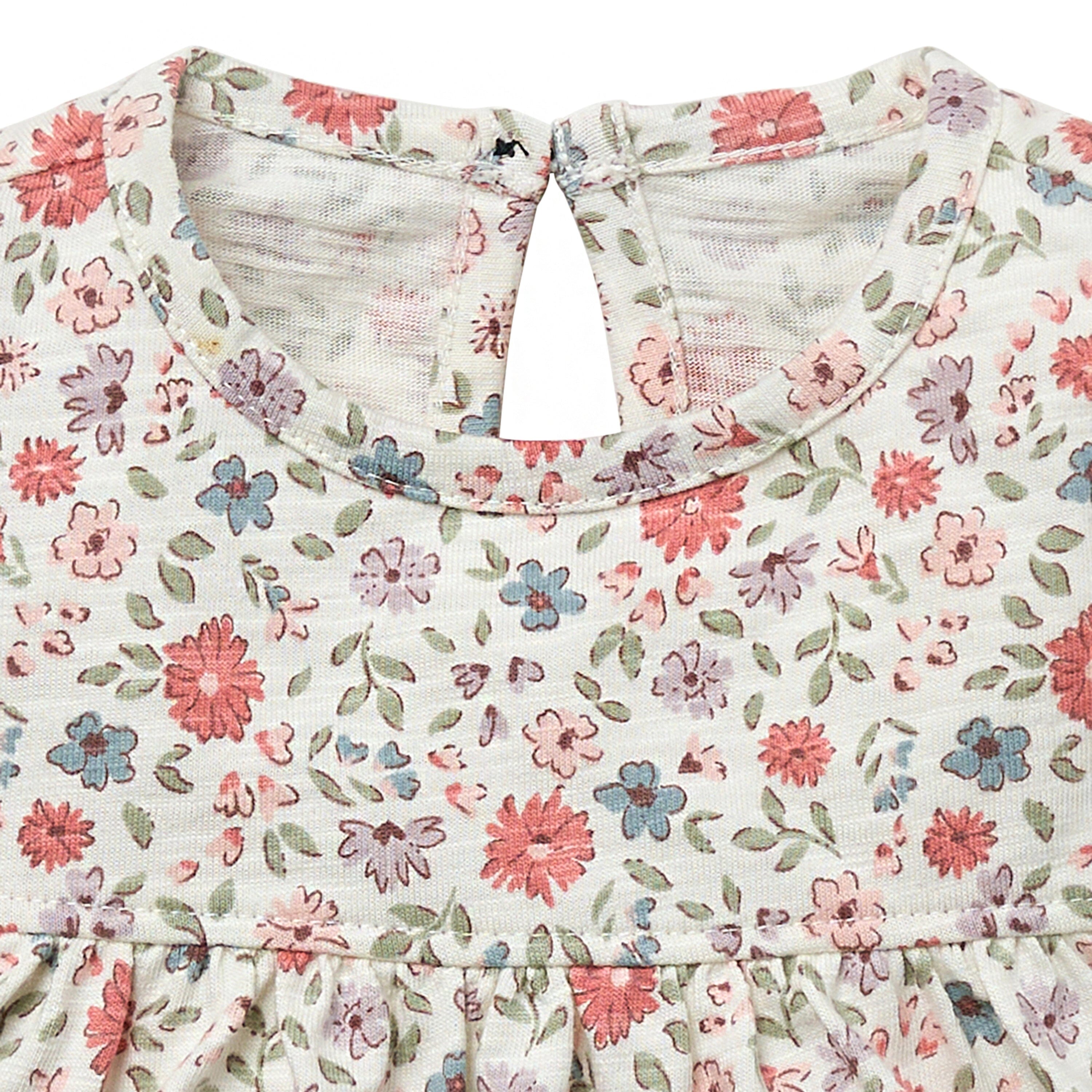 2-Piece Baby Girl Vanilla Garden Ruffled Sleeve Top & Cuffed Shorts Bundle outfits Modern Moments™ by Gerber® 