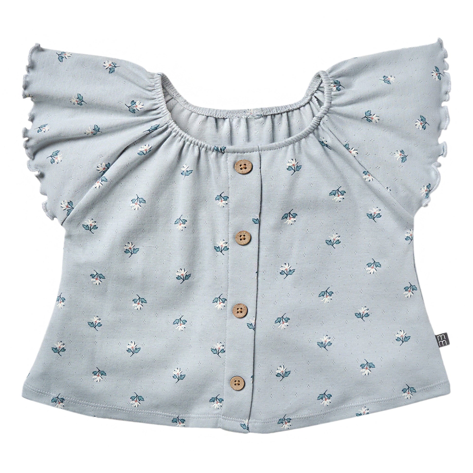 2-Piece Infant & Toddler Girls Light Blue Daisy Ruffled Sleeve Top & Smocked Wide Leg Shorts Bundle outfits Modern Moments™ by Gerber® 