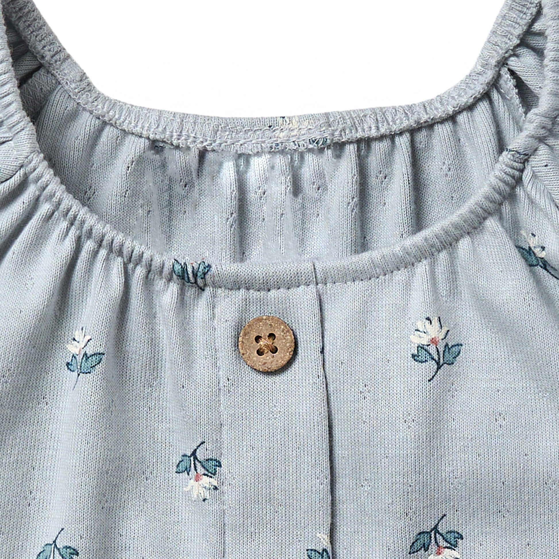 2-Piece Infant & Toddler Girls Light Blue Daisy Ruffled Sleeve Top & Smocked Wide Leg Shorts Bundle outfits Modern Moments™ by Gerber® 