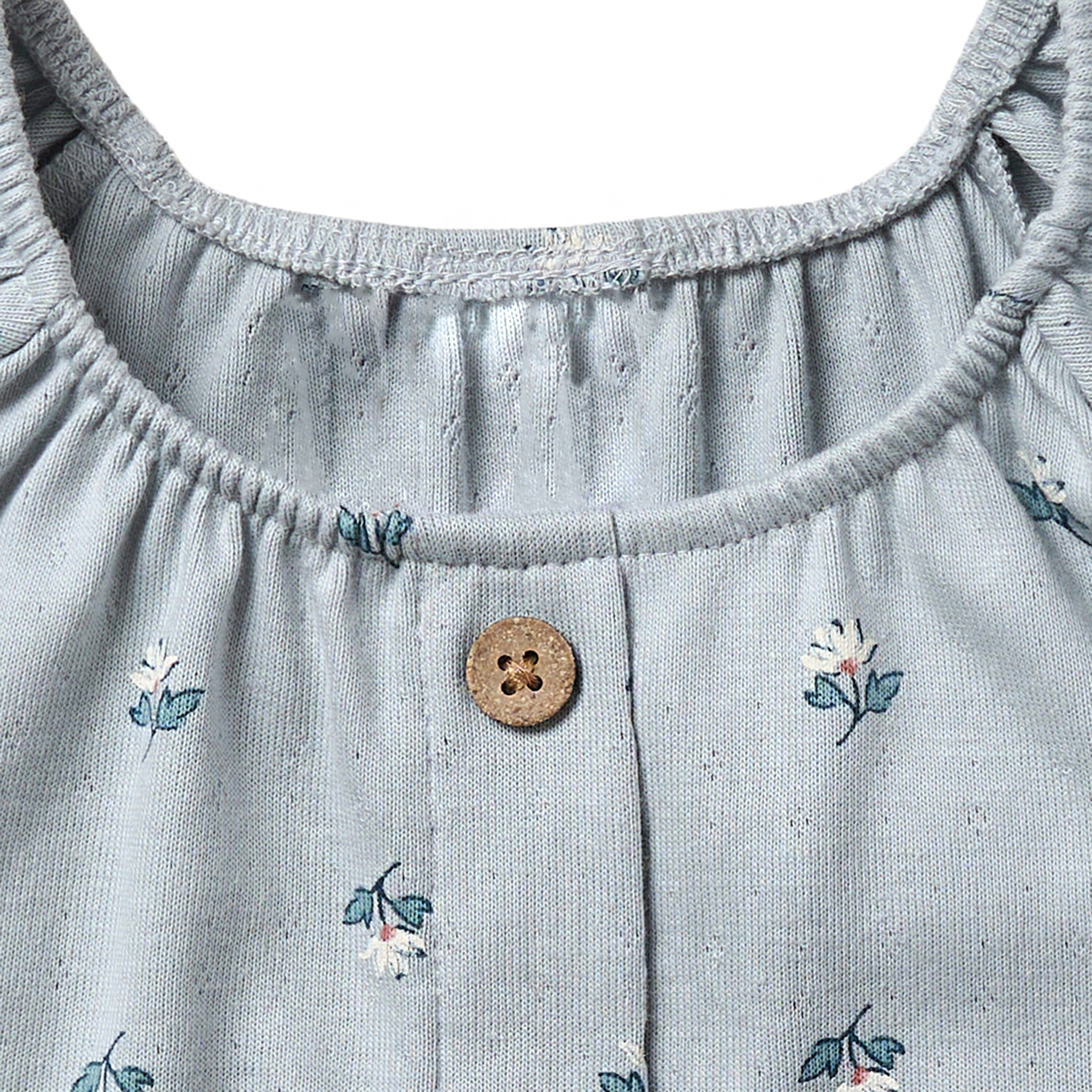 2-Piece Infant & Toddler Girls Light Blue Daisy Ruffled Sleeve Top & Smocked Wide Leg Shorts Bundle outfits Modern Moments™ by Gerber® 