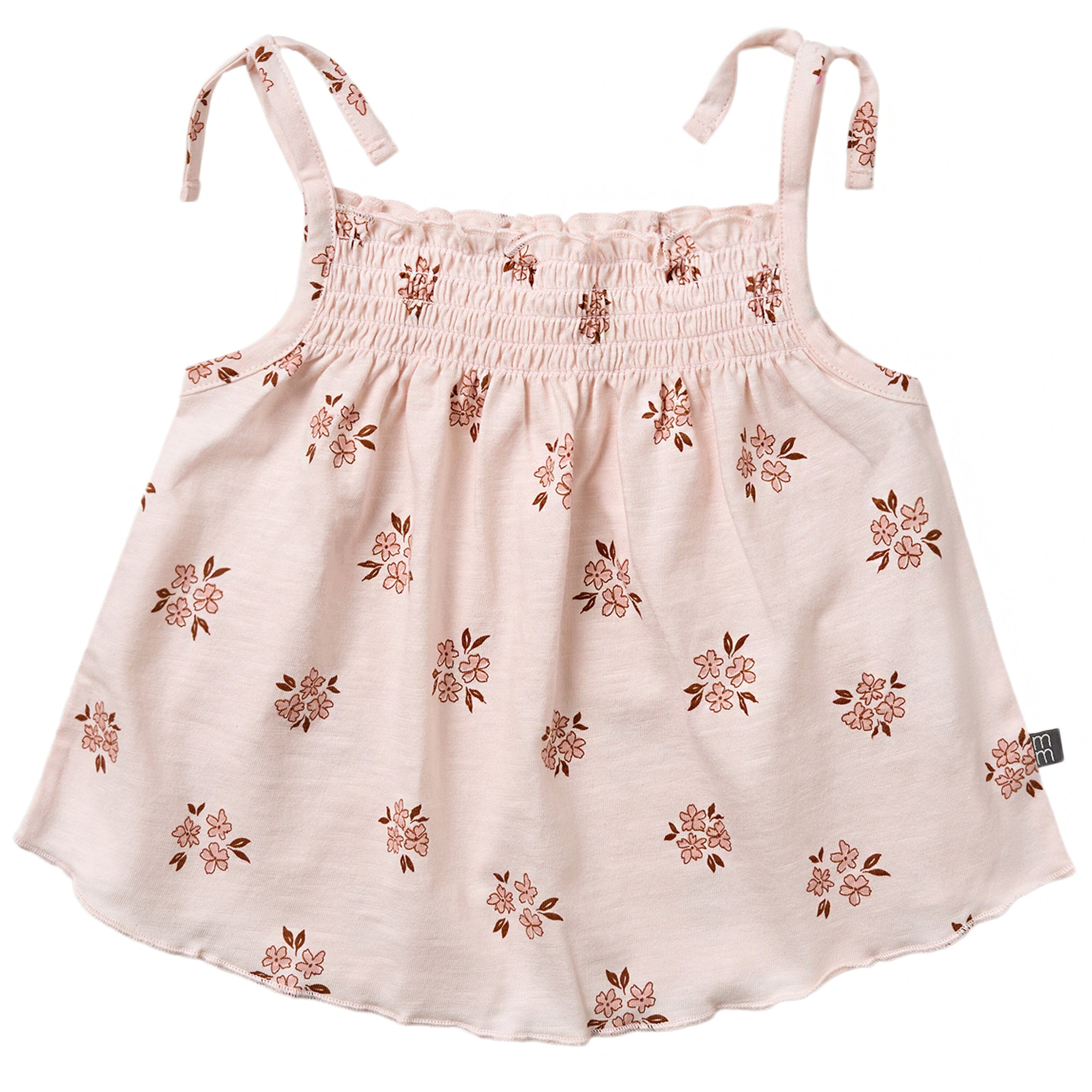 2-Piece Infant & Toddler Girls Rose Floral Smocked Sleeveless Top & Wide Leg Shorts Bundle outfits Modern Moments™ by Gerber® 