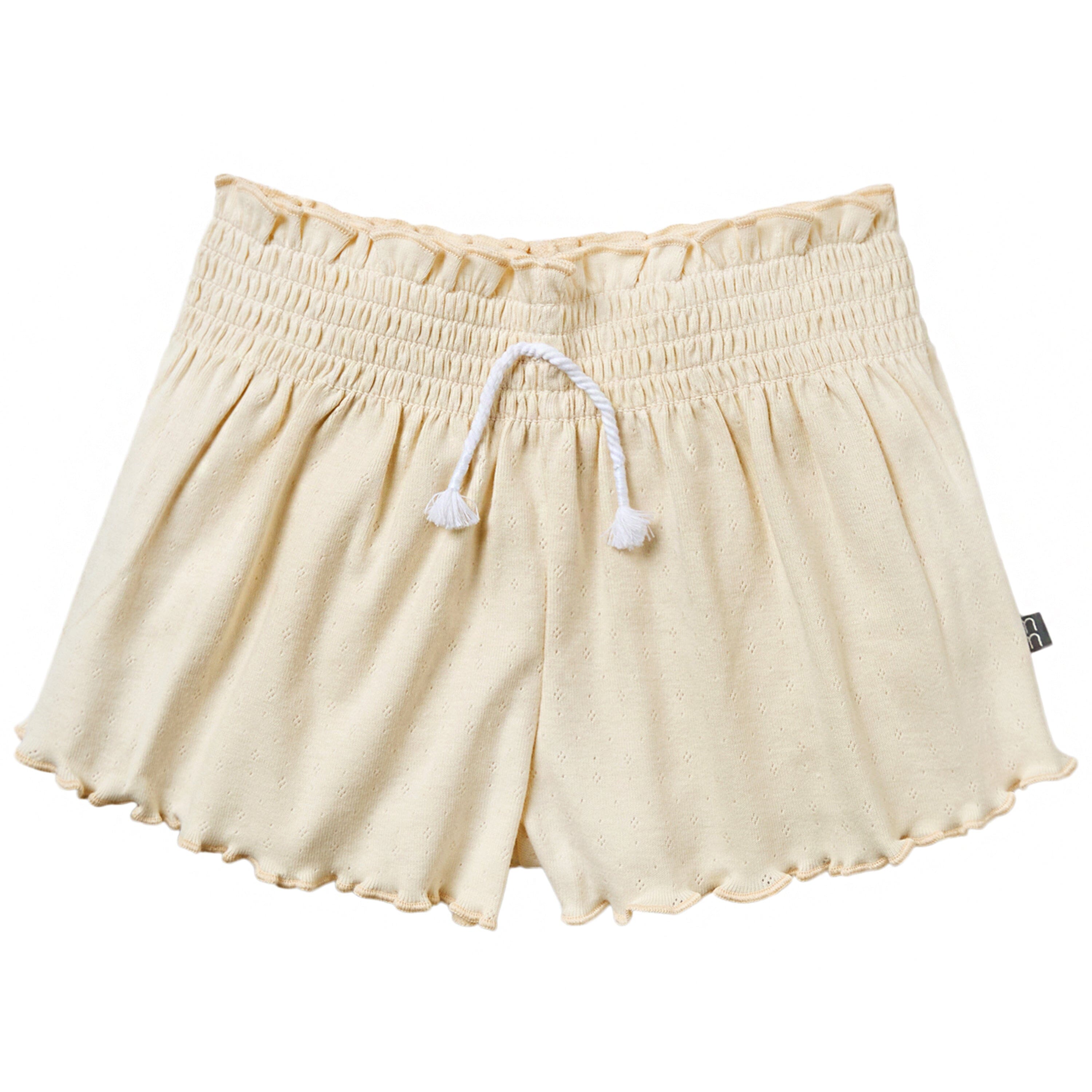 2-Pack Infant & Toddler Girls Light Beige and Blue Smocked Wide Leg Shorts Bundle bottoms Gerber Childrenswear 