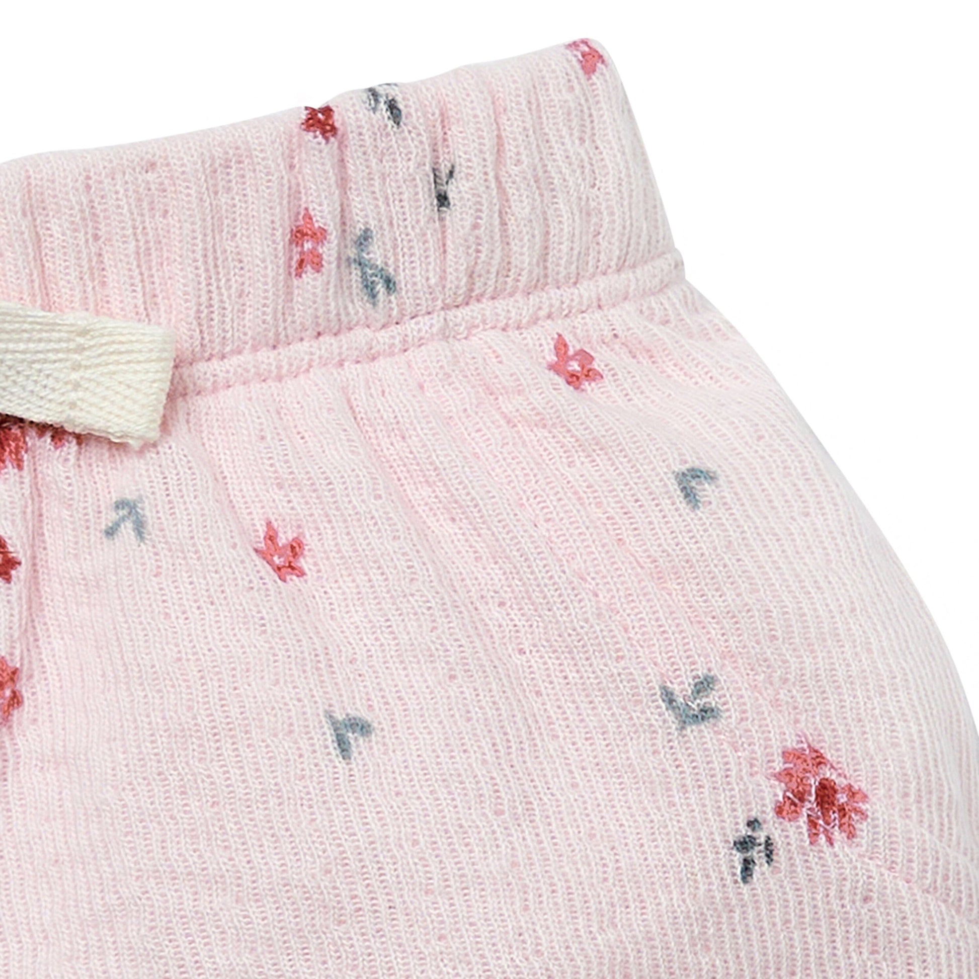 2-Piece Baby Girl Light Pink Floral Ruffled Sleeve Top & Cuffed Shorts Bundle outfits Gerber Childrenswear 