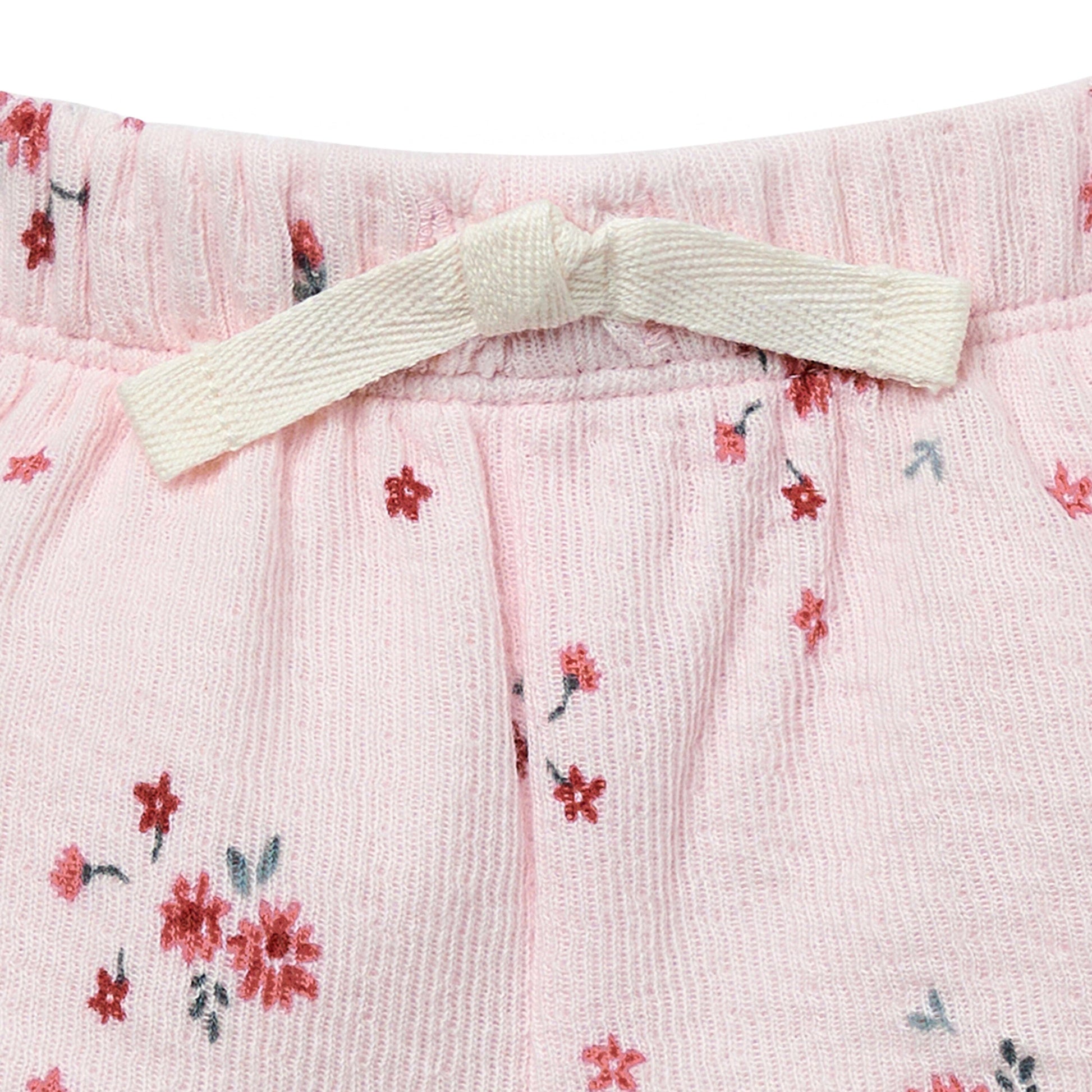 2-Piece Baby Girl Light Pink Floral Ruffled Sleeve Top & Cuffed Shorts Bundle outfits Gerber Childrenswear 