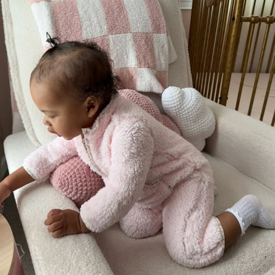 Baby Girls Pink Sherpa Romper rompers Gerber® 