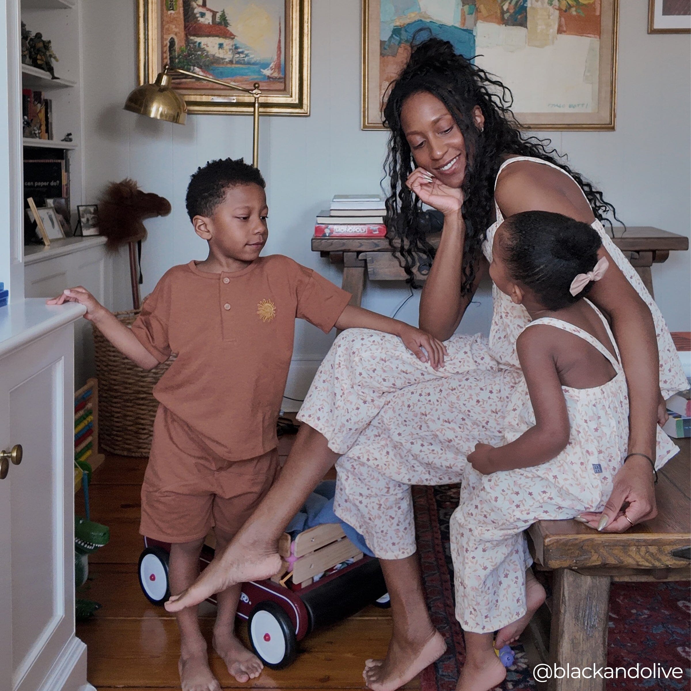 2-Piece Infant & Toddler Girls Beige Vine Floral Cropped Pants Set outfits Modern Moments™ by Gerber® 