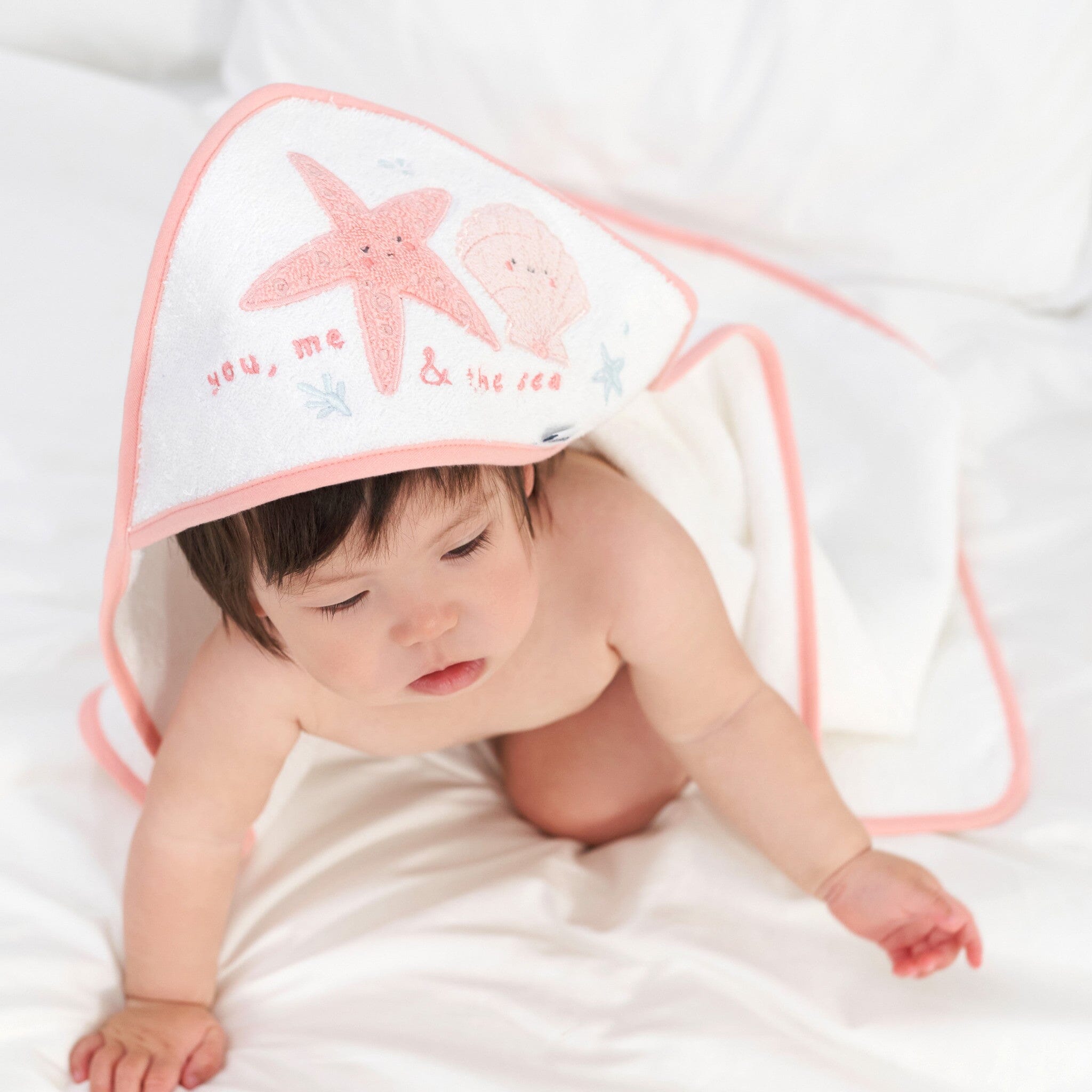 Baby Girls She Sells Sea Shells Hooded Towel bath Gerber® 