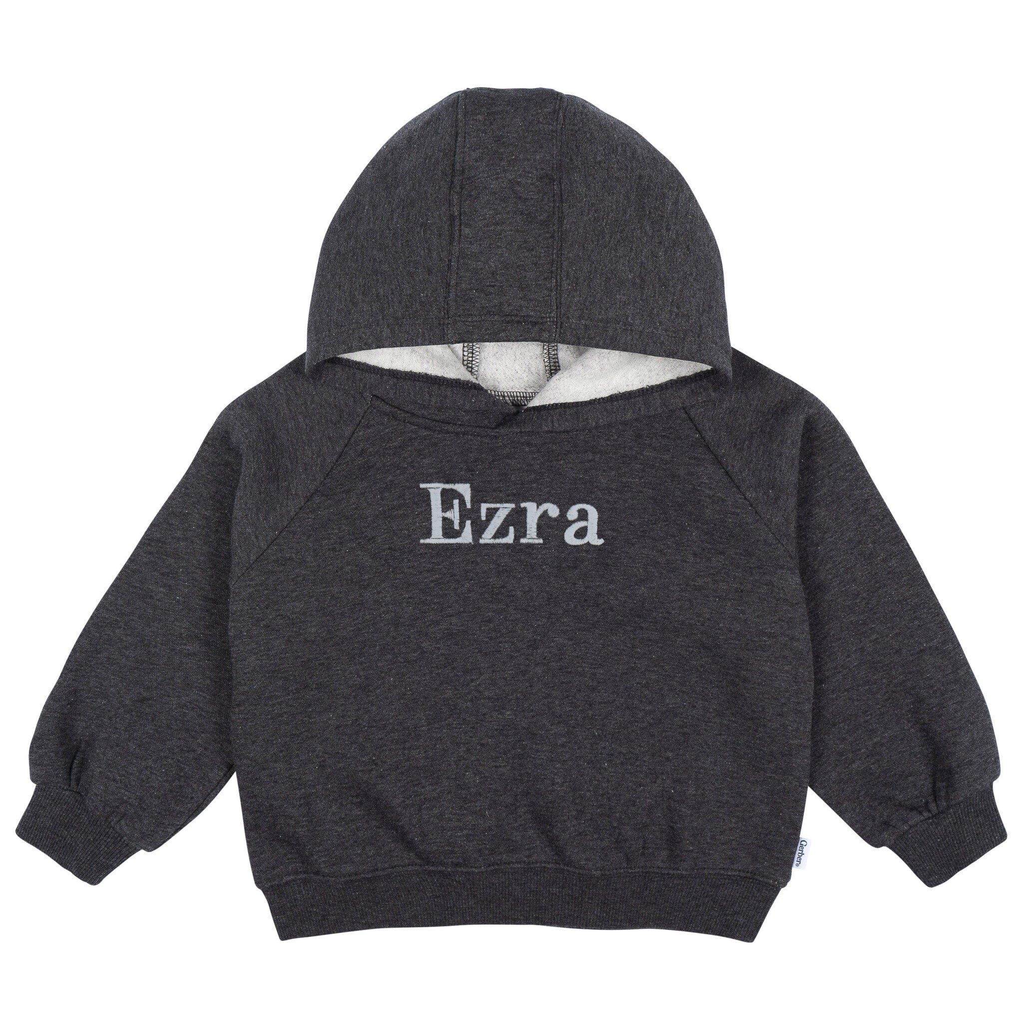 Embroidered Baby & Toddler Neutral Charcoal Heather Pullover Hooded Sweatshirt tops Gerber® 