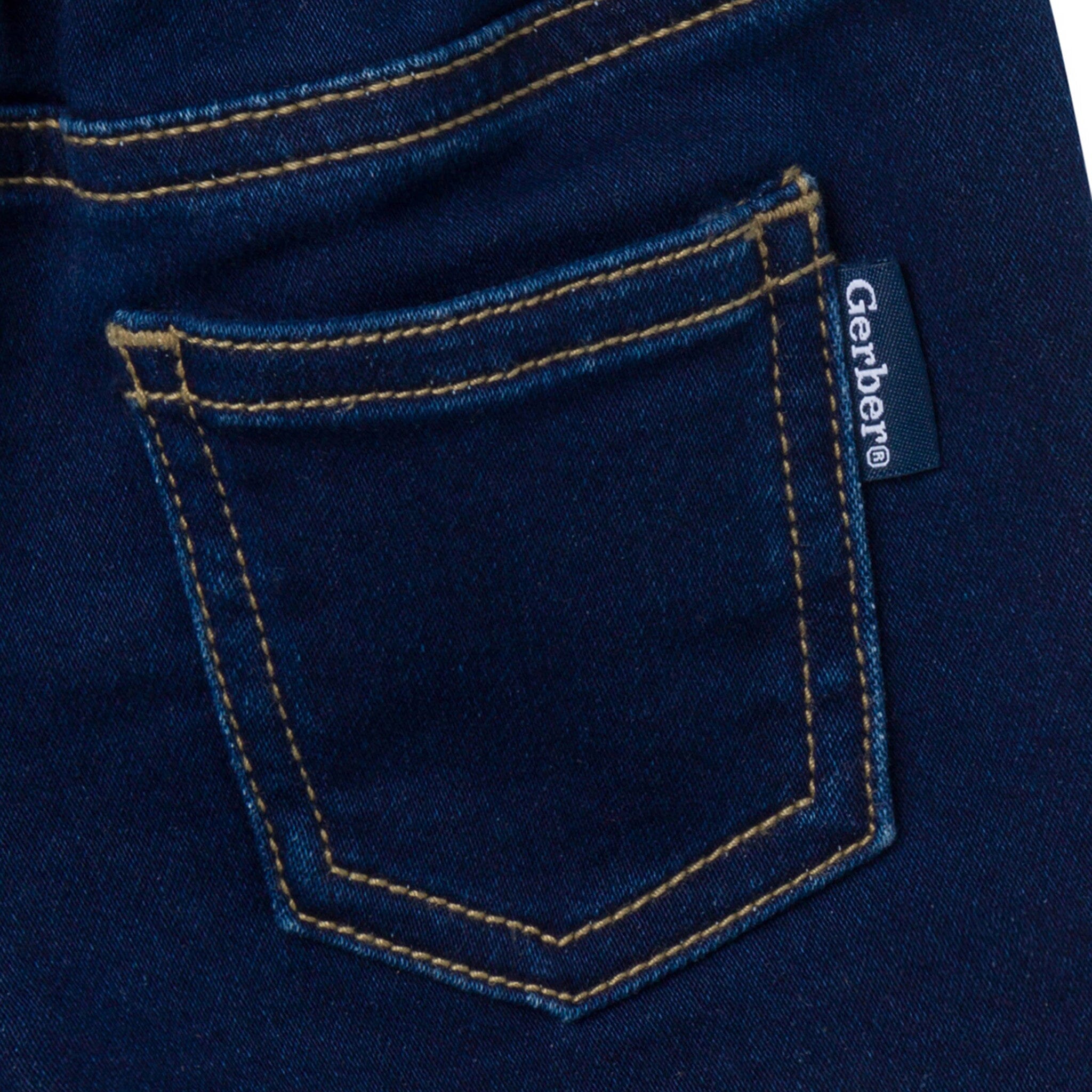 Baby & Toddler Neutral Dark Wash Cuffed Denim Shorts Pants & Bottoms Gerber® 