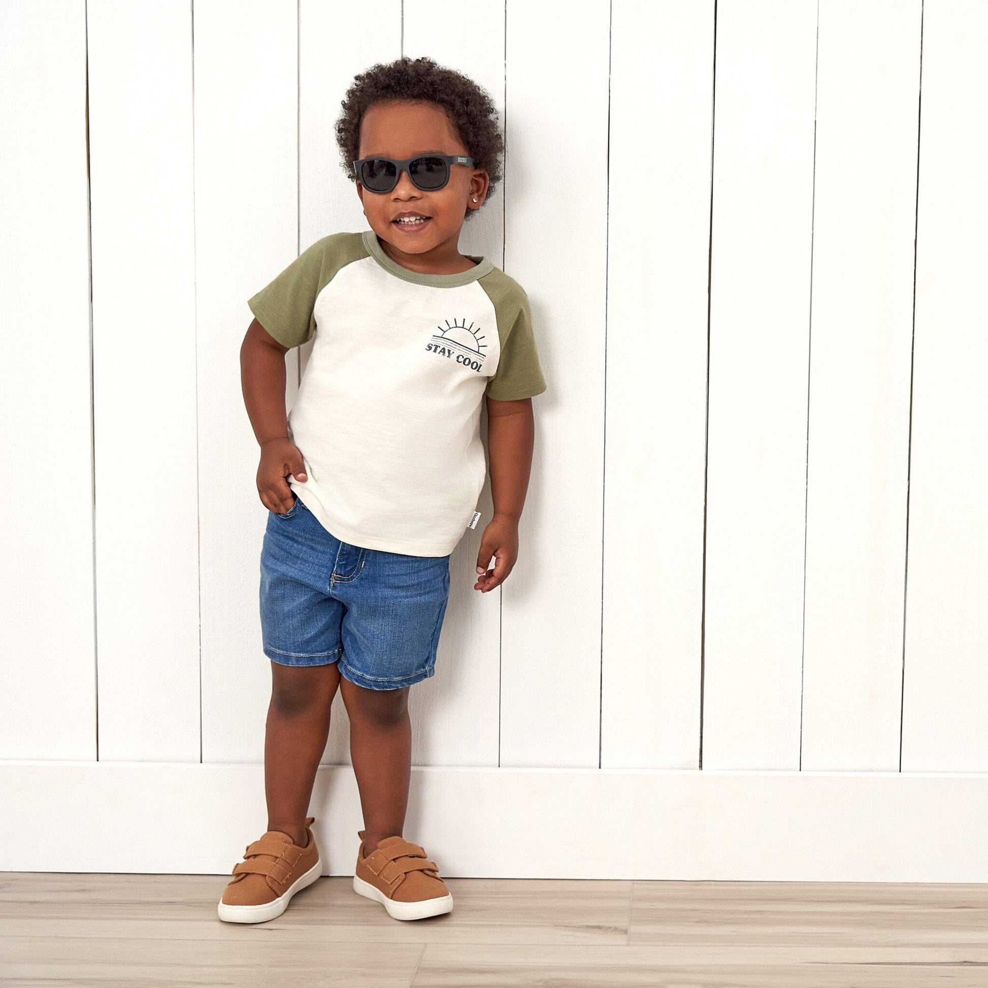 Infant & Toddler Neutral Light Wash Denim Shorts Pants & Bottoms Gerber® 