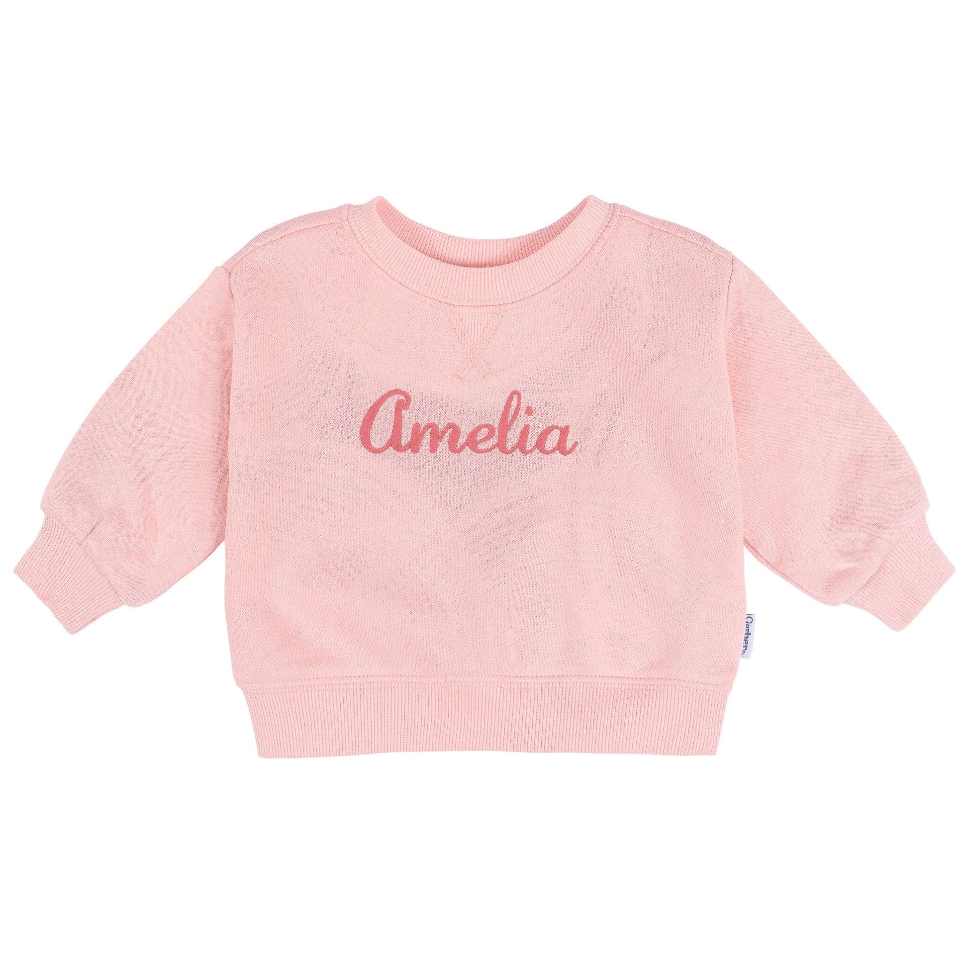 Embroidered Baby & Toddler Neutral Pink Crewneck Sweatshirt tops Gerber® 