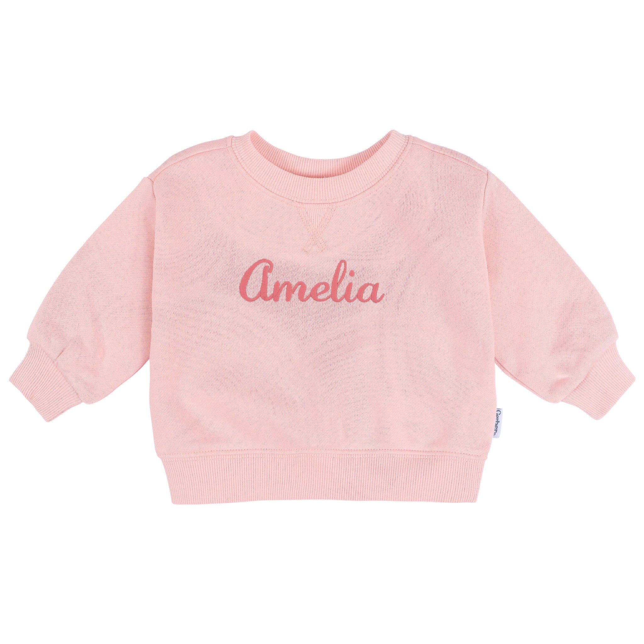 Embroidered Baby & Toddler Neutral Pink Crewneck Sweatshirt tops Gerber® 