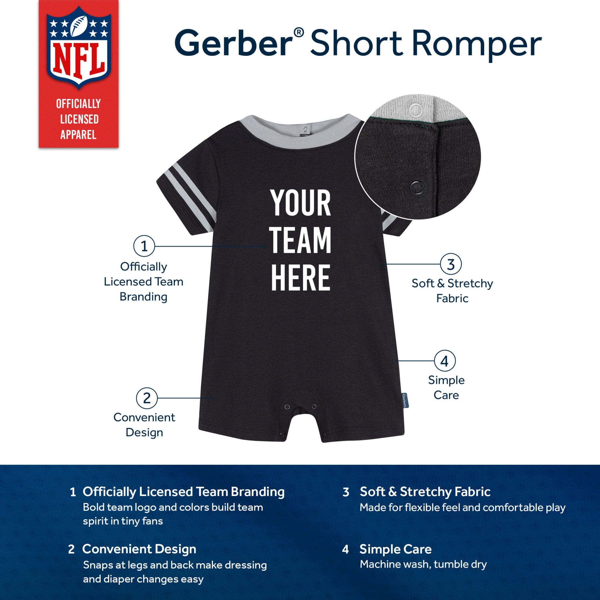 Baby Boys Las Vegas Raiders Romper NFL NFL 