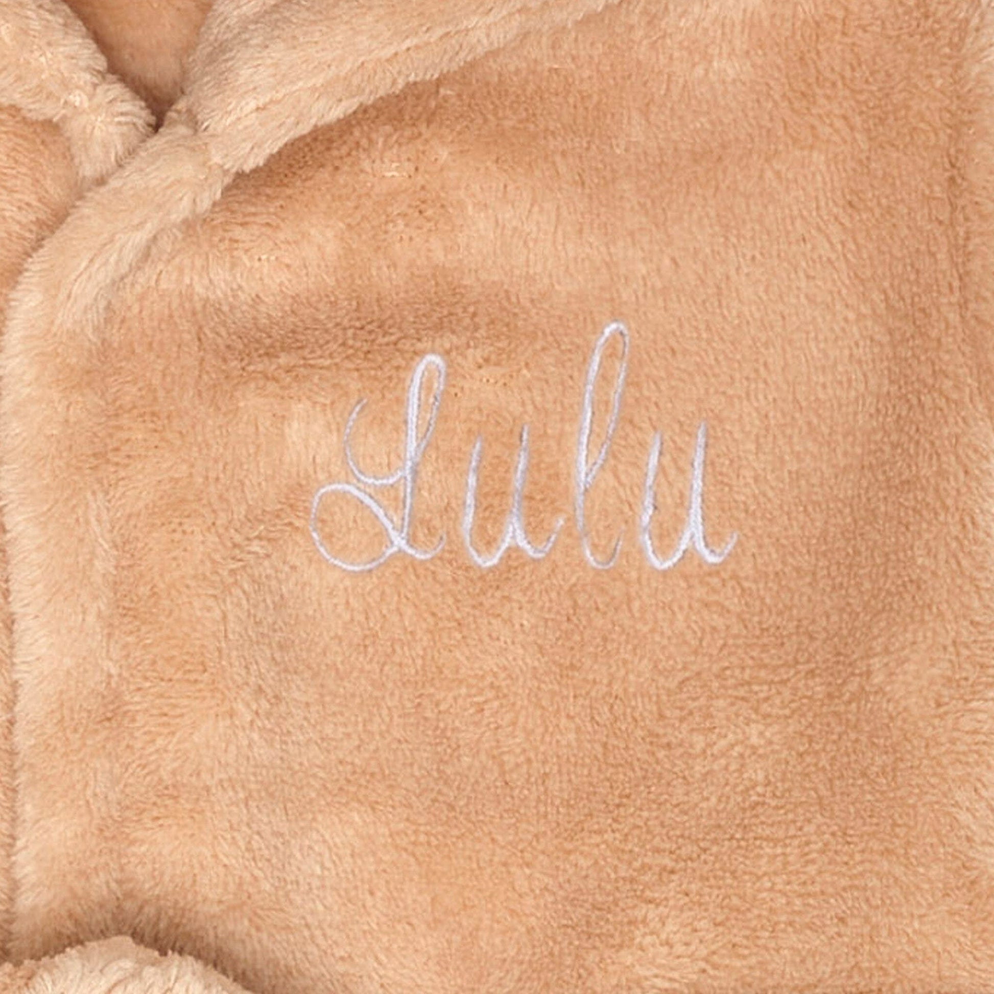 Embroidered Baby Neutral Lion Robe