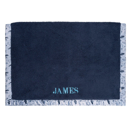 Embroidered Coastal Calm Plush Blanket