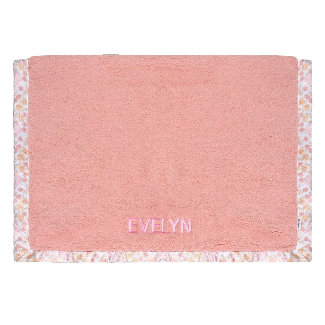 Embroidered Retro Floral Plush Blanket plush blankets Gerber® 