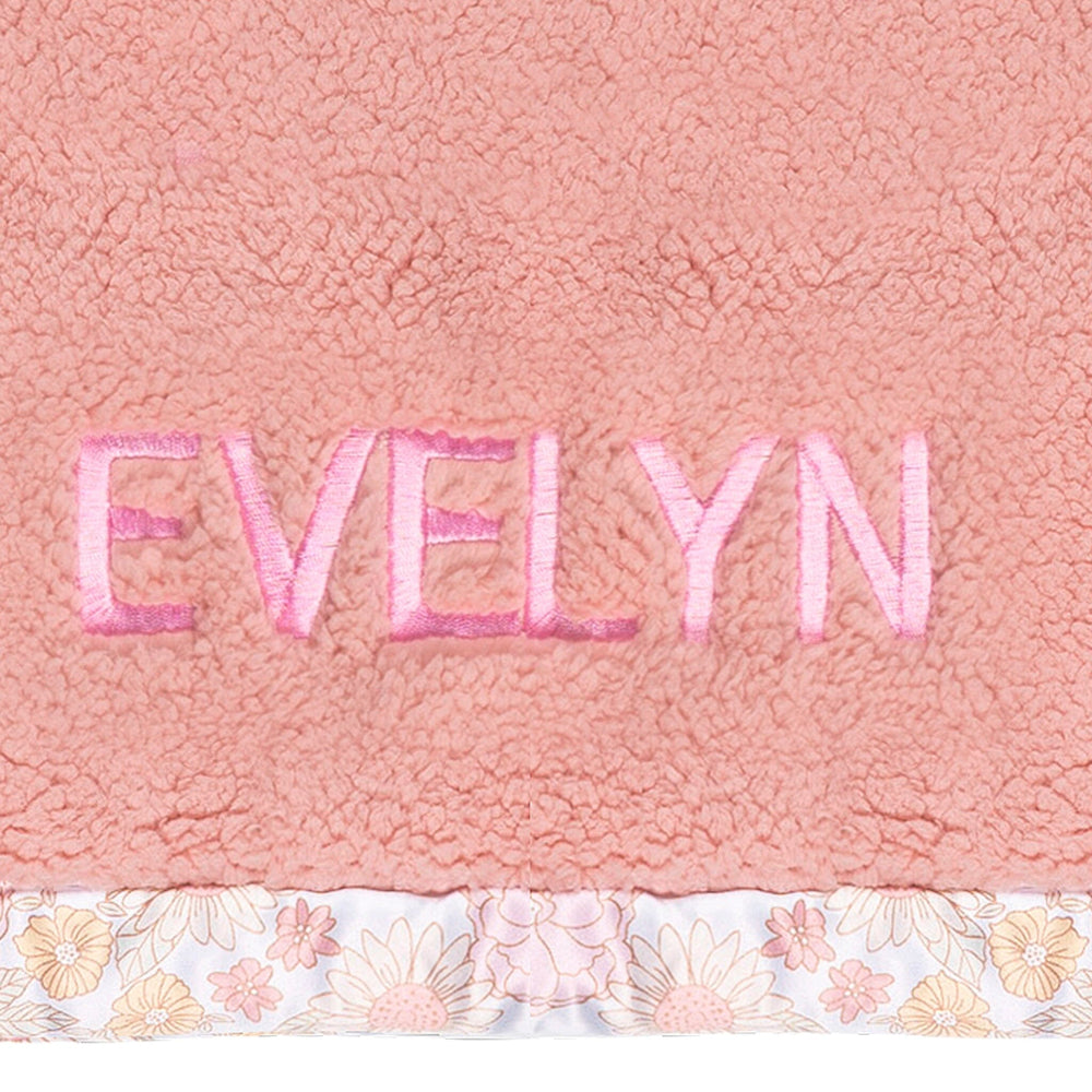 Embroidered Retro Floral Plush Blanket plush blankets Gerber® 