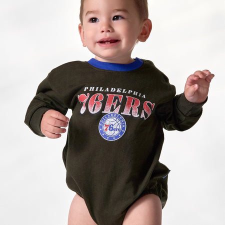 Baby Neutral Philadelphia 76ers Sweatshirt Bubble Romper