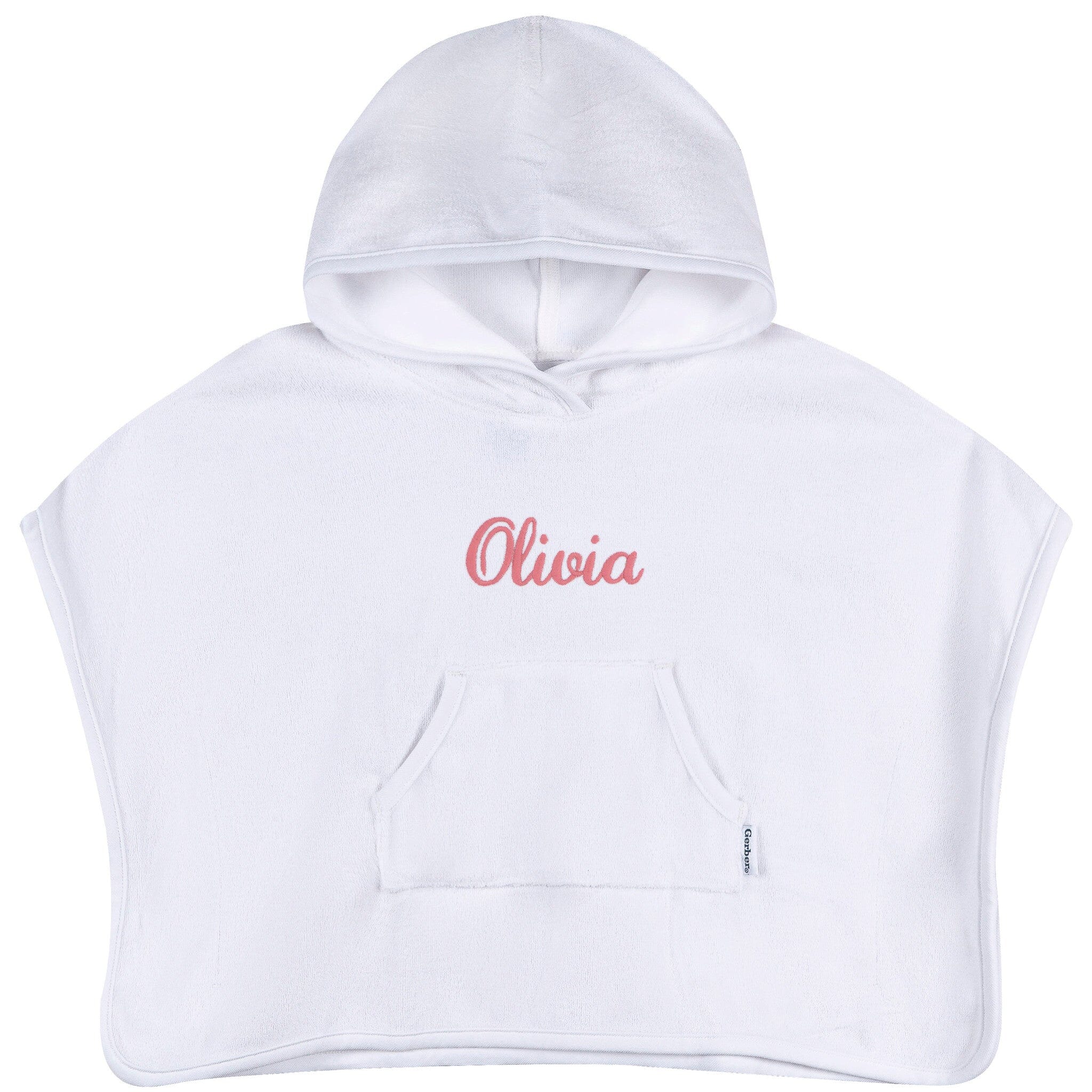 Embroidered Baby & Toddler Neutral White Hooded Swim Coverup swimwear Gerber® 